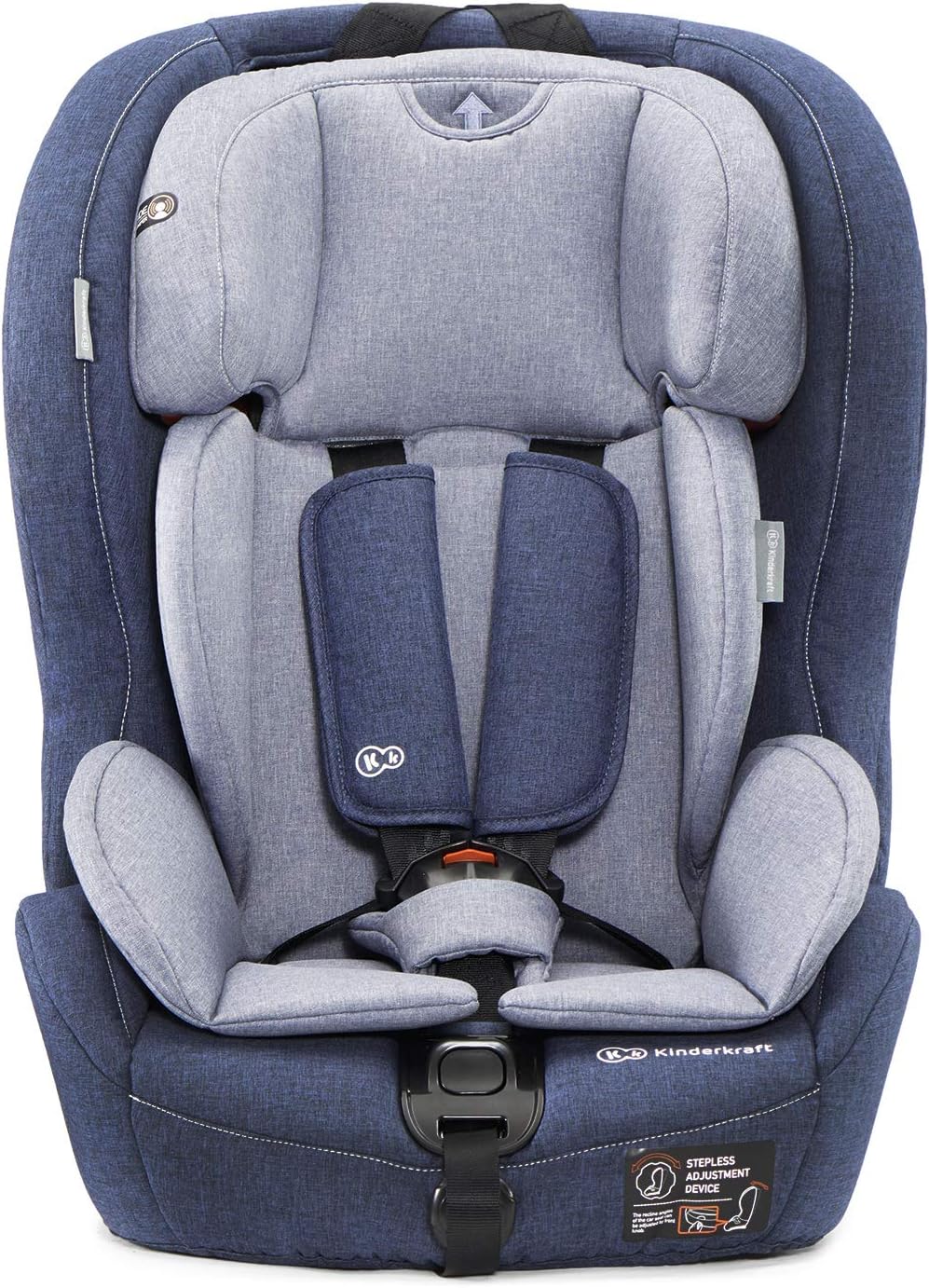 Kinderkraft Car Seat SAFETY FIX, Booster Child Seat, with Isofix, Top Tether, Adjustable Headrest, for Toddlers, Infant, Group 1/2/3, 9-36 Kg, Up to 12 Years, Safety Certificate ECE R44/04, Gray