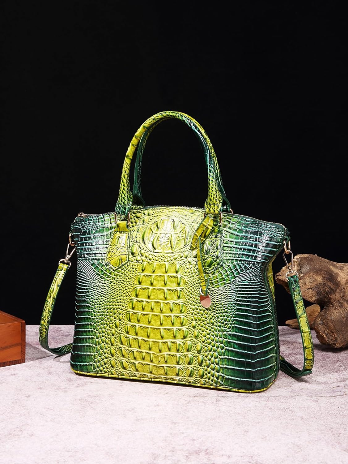 Makcr Joacbv Women Purse Satchel Bag Long Crossbody Classy Tote Bag Top Handle Vegan Leather Ladies Handbags Embossed Pattern