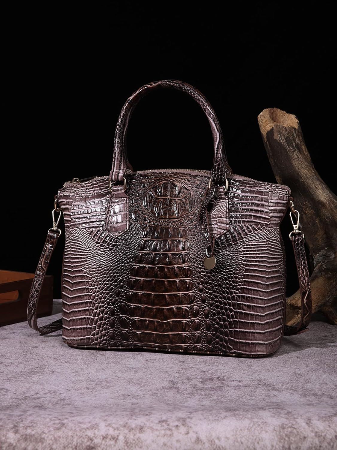Makcr Joacbv Women Purse Satchel Bag Long Crossbody Classy Tote Bag Top Handle Vegan Leather Ladies Handbags Embossed Pattern