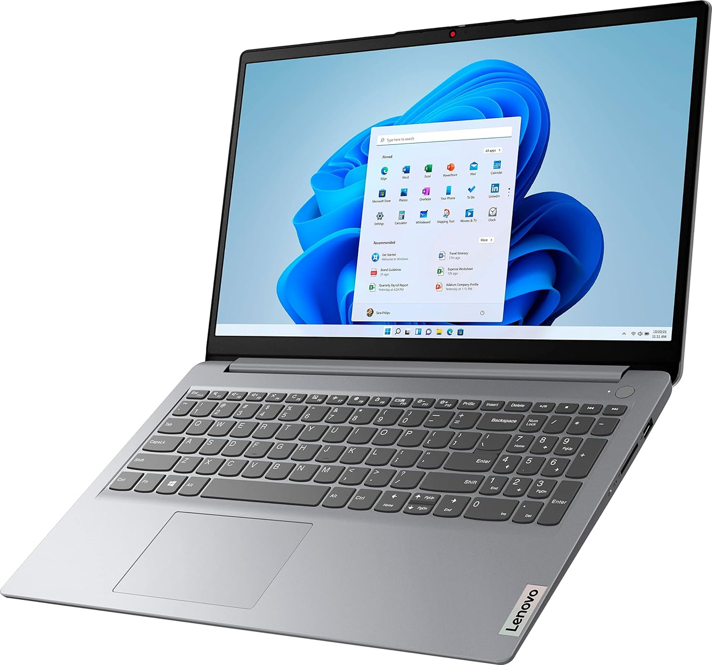 Lenovo IdeaPad 1 15.6" HD Laptop, AMD Athlon Silver 3050U, 4GB RAM, 128GB eMMC, Windows 11 Home, Cloud Grey