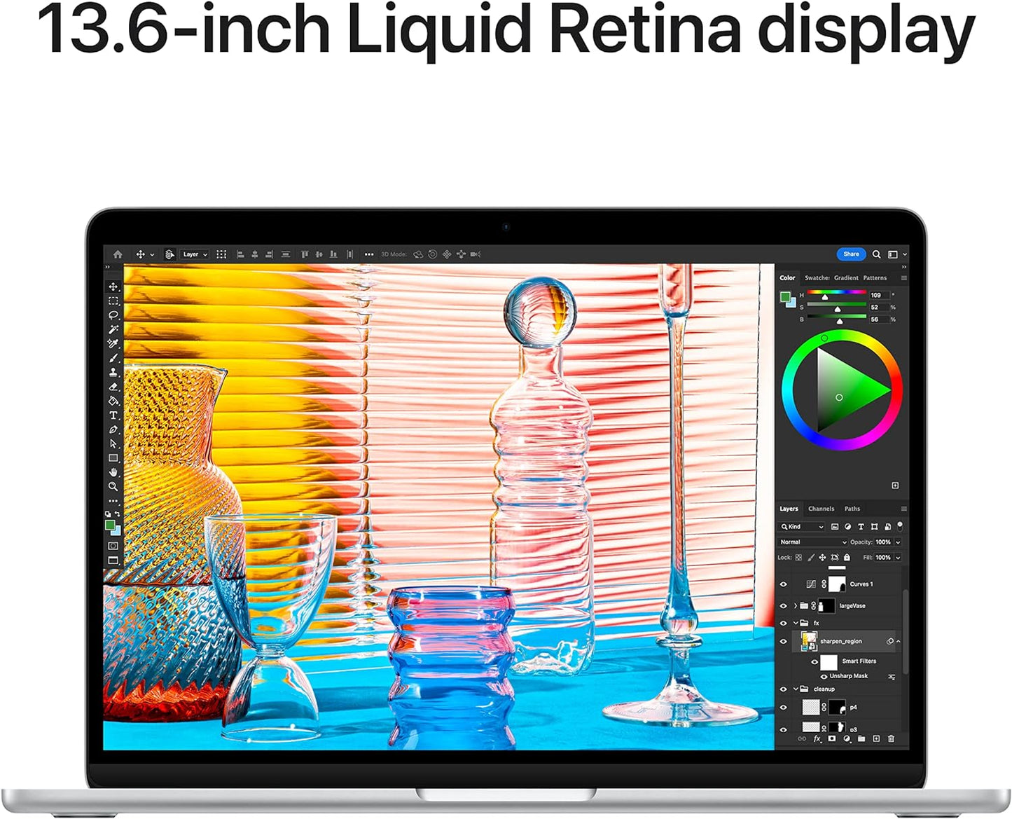 Apple 2022 MacBook Air laptop with M2 chip: 13.6-inch Liquid Retina display, 8GB RAM, 256GB SSD storage, 1080p FaceTime HD camera. Works with iPhone and iPad; Midnight; English
