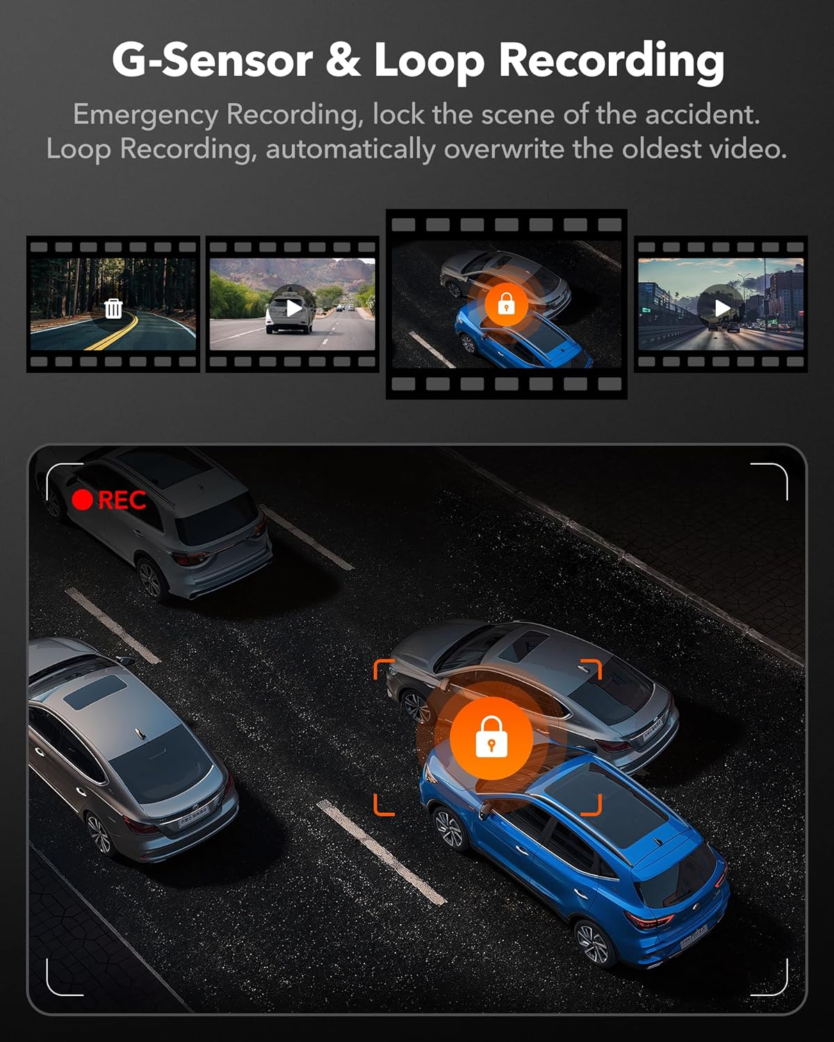 WOLFBOX i07 Dash Cam 3 Channel with WiFi GPS, 4K Dash Camera Front and Inside, 3 Way Dash Camera for Cars, 3" LCD Dash Cam Front and Rear, Super IR Night Vision, 24H Time Lapse, Support 512GB Max
