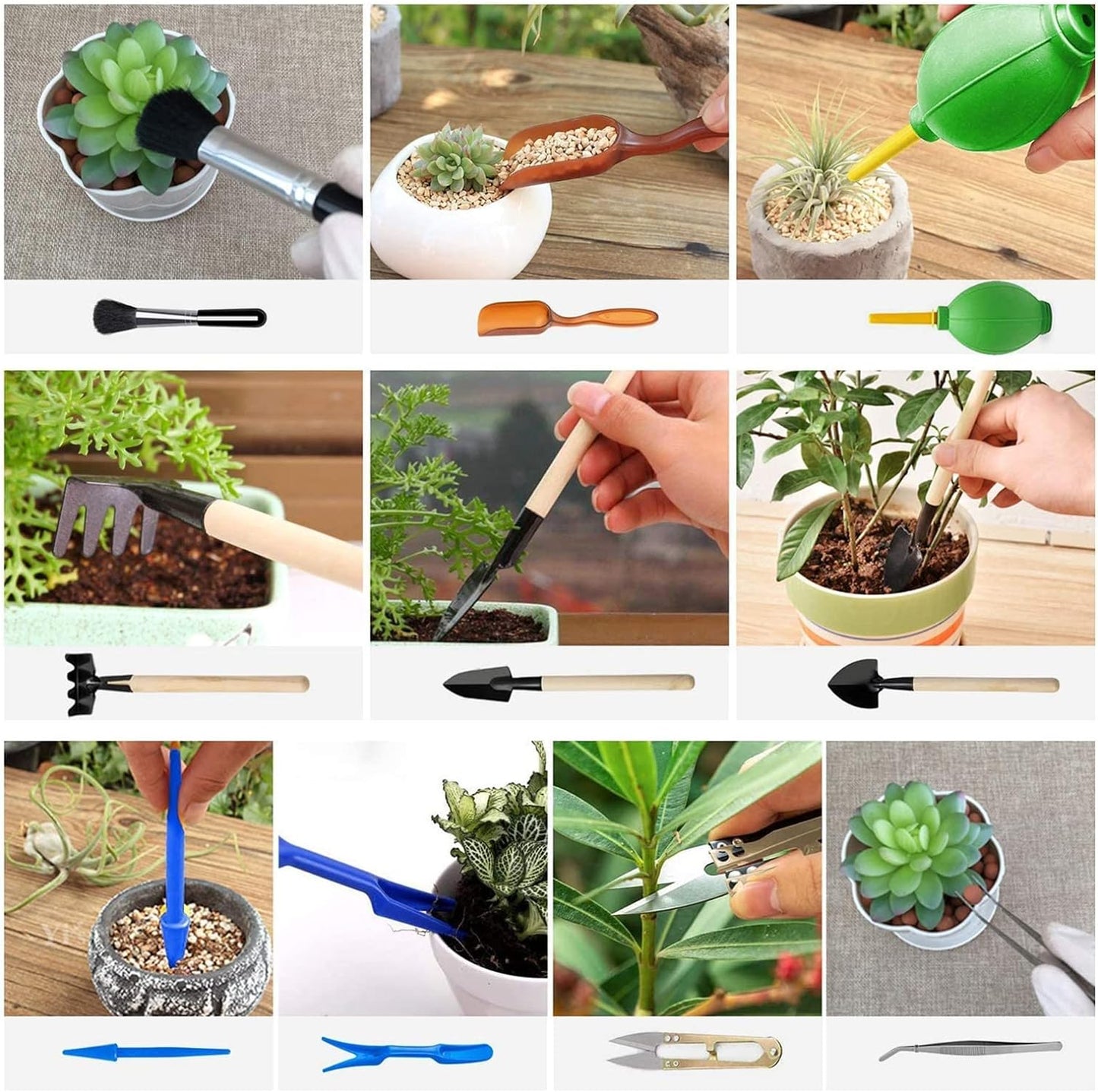 UUHOME 83 Pcs Garden Tools Set Succulent Tools Set, Heavy Duty Aluminum Manual Garden Kit Outdoor Gardening Gifts Tools for Men Women