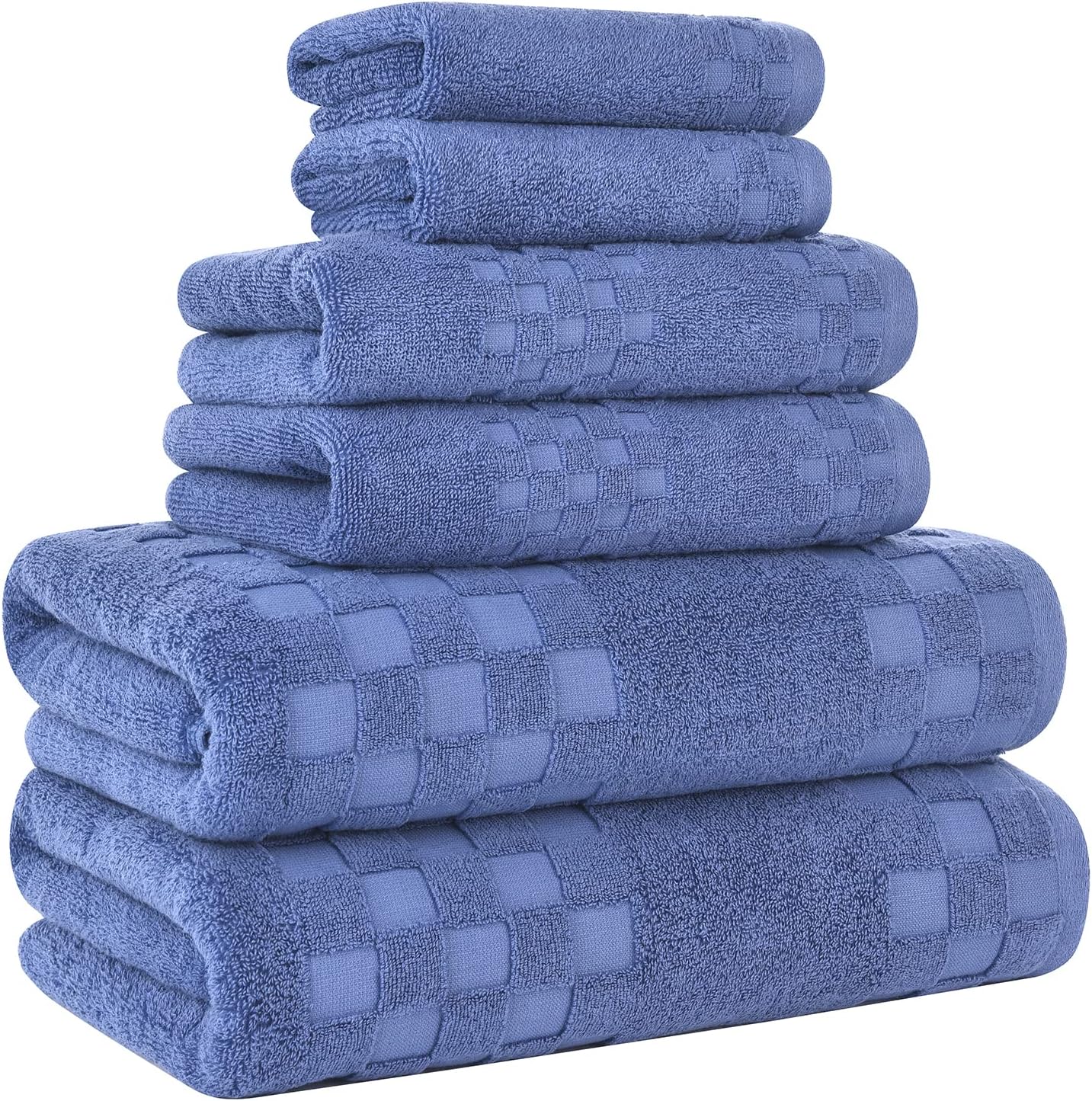 DIAOJIA Bath Towels Soft Cotton 6 Piece,100% Cotton Anti Odor Family Towels, Highly Absorbent Quick-Drying Lightweight Spa Towel for Bathroom 2 Bath Towel 2 Washcloth 2 Hand Towel (Cool Grey)
