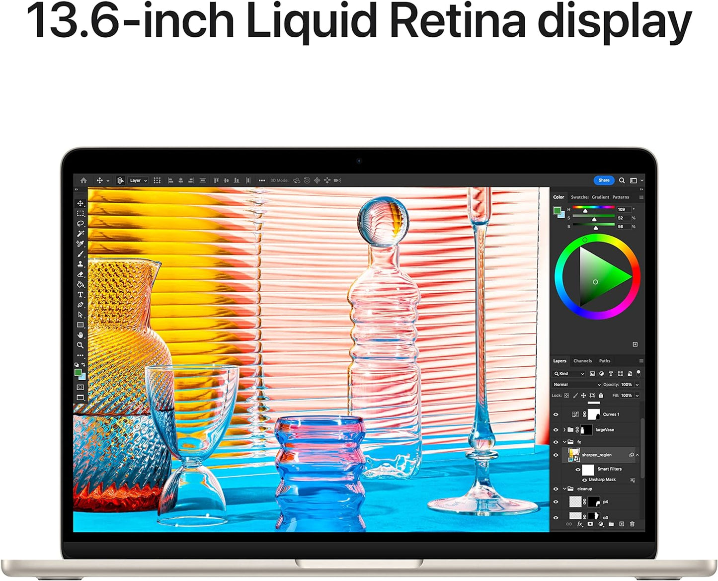 Apple 2022 MacBook Air laptop with M2 chip: 13.6-inch Liquid Retina display, 8GB RAM, 256GB SSD storage, 1080p FaceTime HD camera. Works with iPhone and iPad; Midnight; English