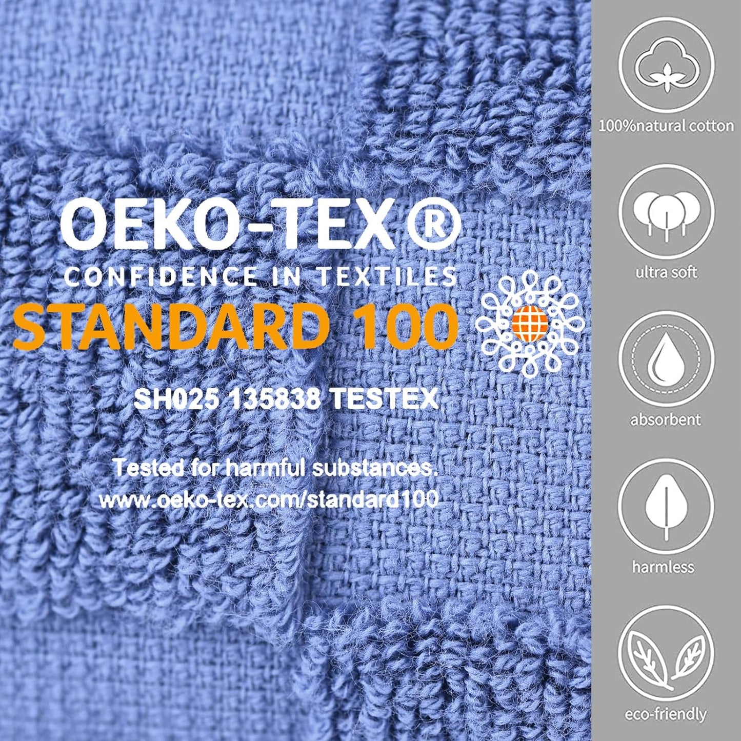 DIAOJIA Bath Towels Soft Cotton 6 Piece,100% Cotton Anti Odor Family Towels, Highly Absorbent Quick-Drying Lightweight Spa Towel for Bathroom 2 Bath Towel 2 Washcloth 2 Hand Towel (Cool Grey)