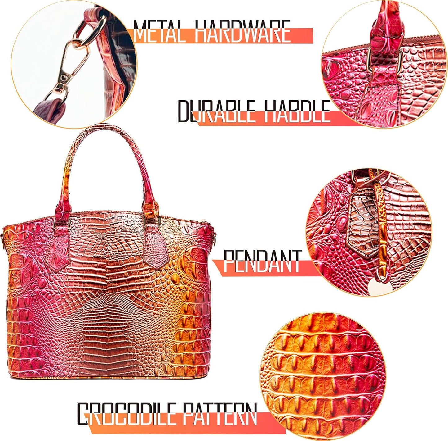 Makcr Joacbv Women Purse Satchel Bag Long Crossbody Classy Tote Bag Top Handle Vegan Leather Ladies Handbags Embossed Pattern