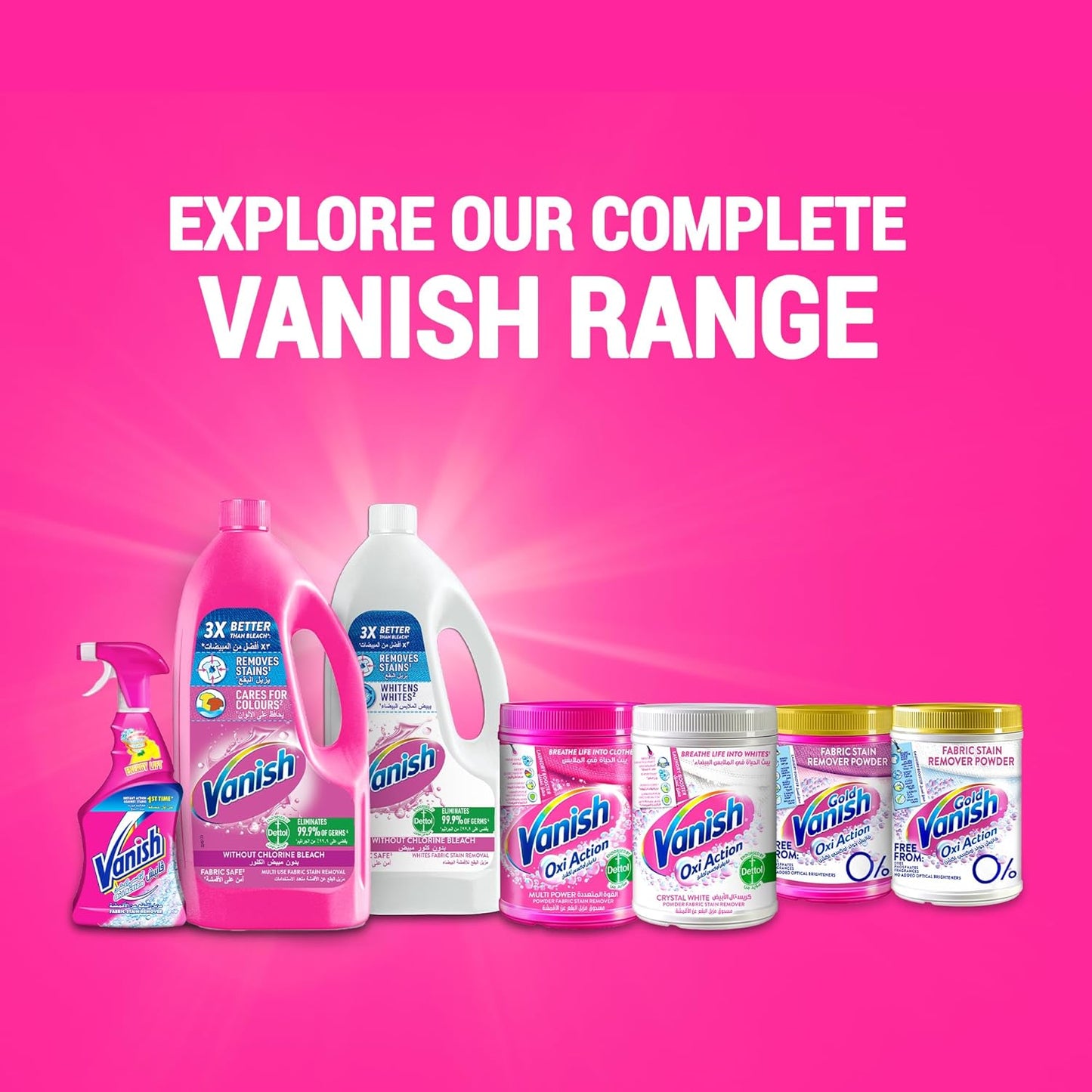 Vanish Laundry Stain Remover Liquid for White Colored Clothes, Can be Used with or without Detergents & Additives, Ideal for Use in the Washing Machine, 3 L and 1 L, Pack of 2