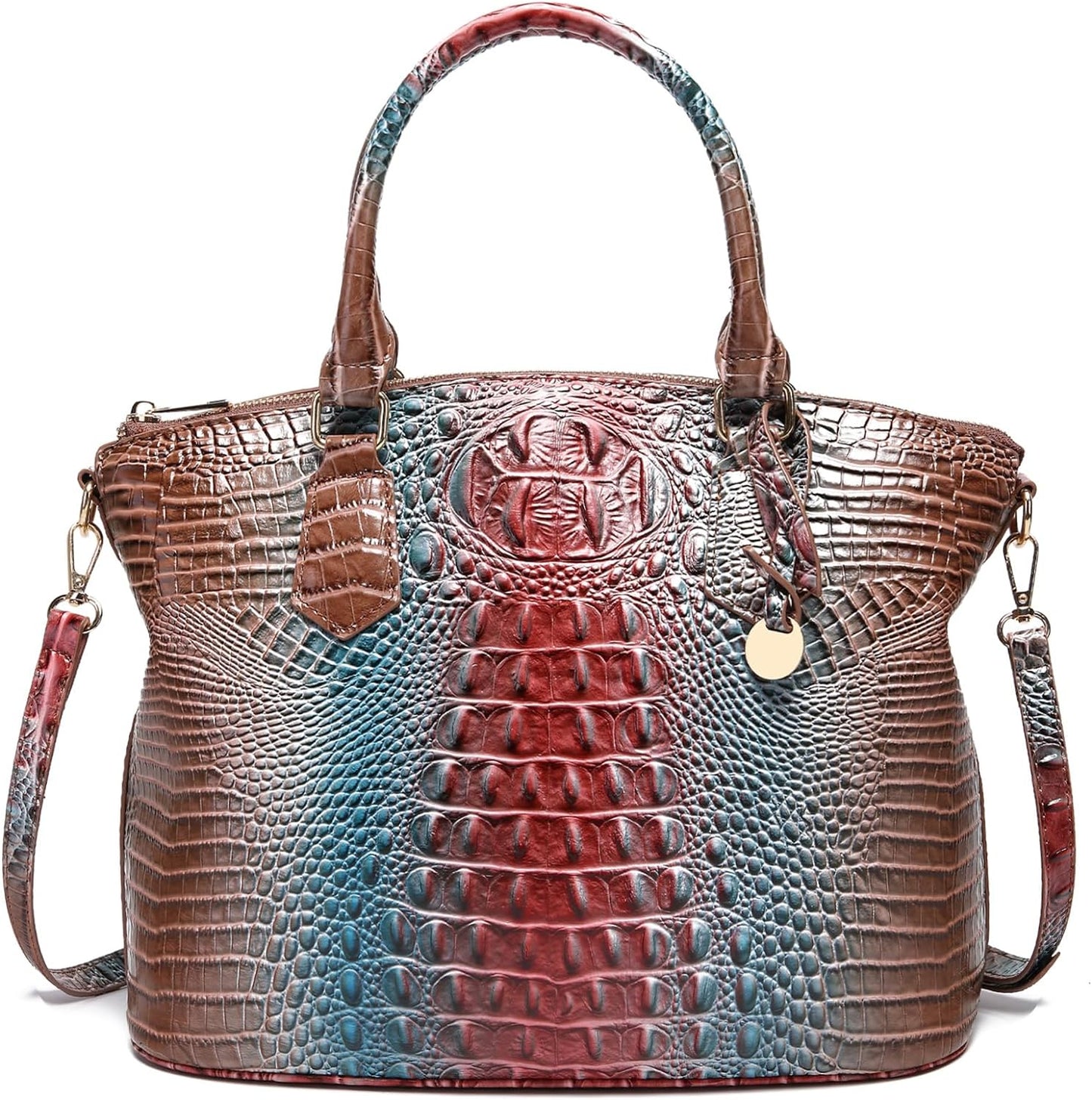 Makcr Joacbv Women Purse Satchel Bag Long Crossbody Classy Tote Bag Top Handle Vegan Leather Ladies Handbags Embossed Pattern