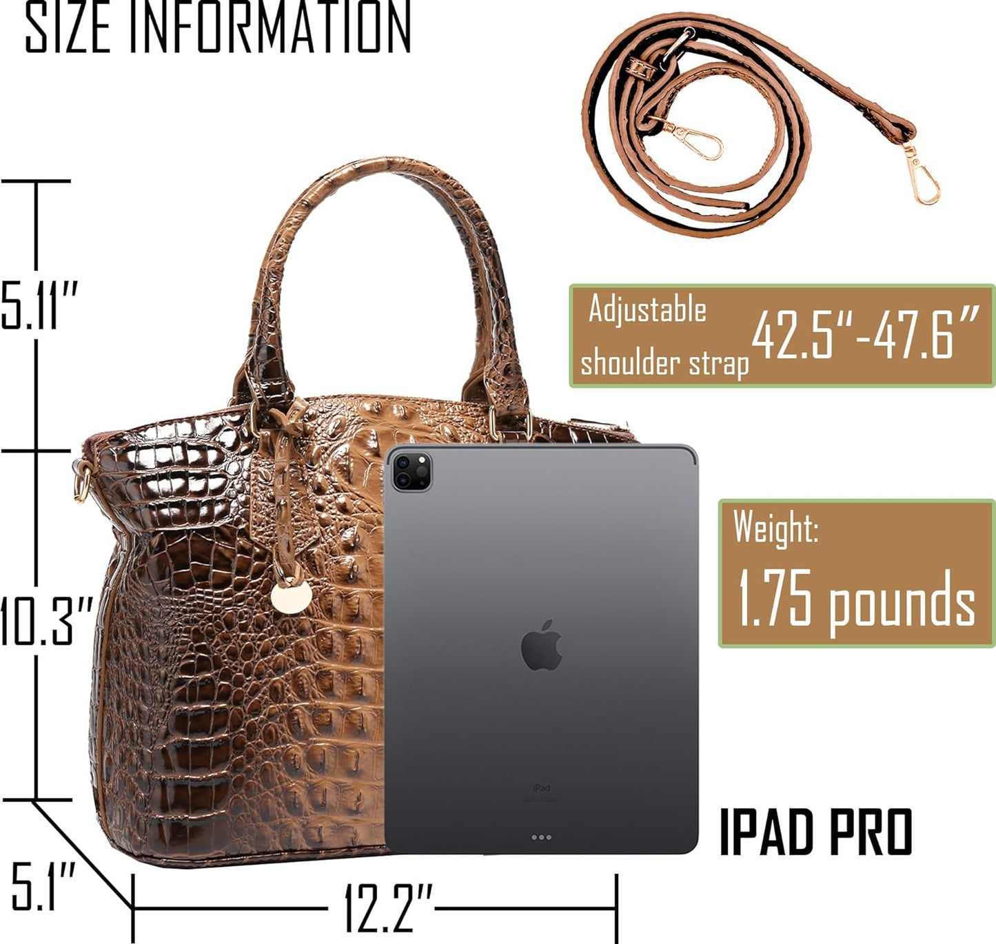 Makcr Joacbv Women Purse Satchel Bag Long Crossbody Classy Tote Bag Top Handle Vegan Leather Ladies Handbags Embossed Pattern