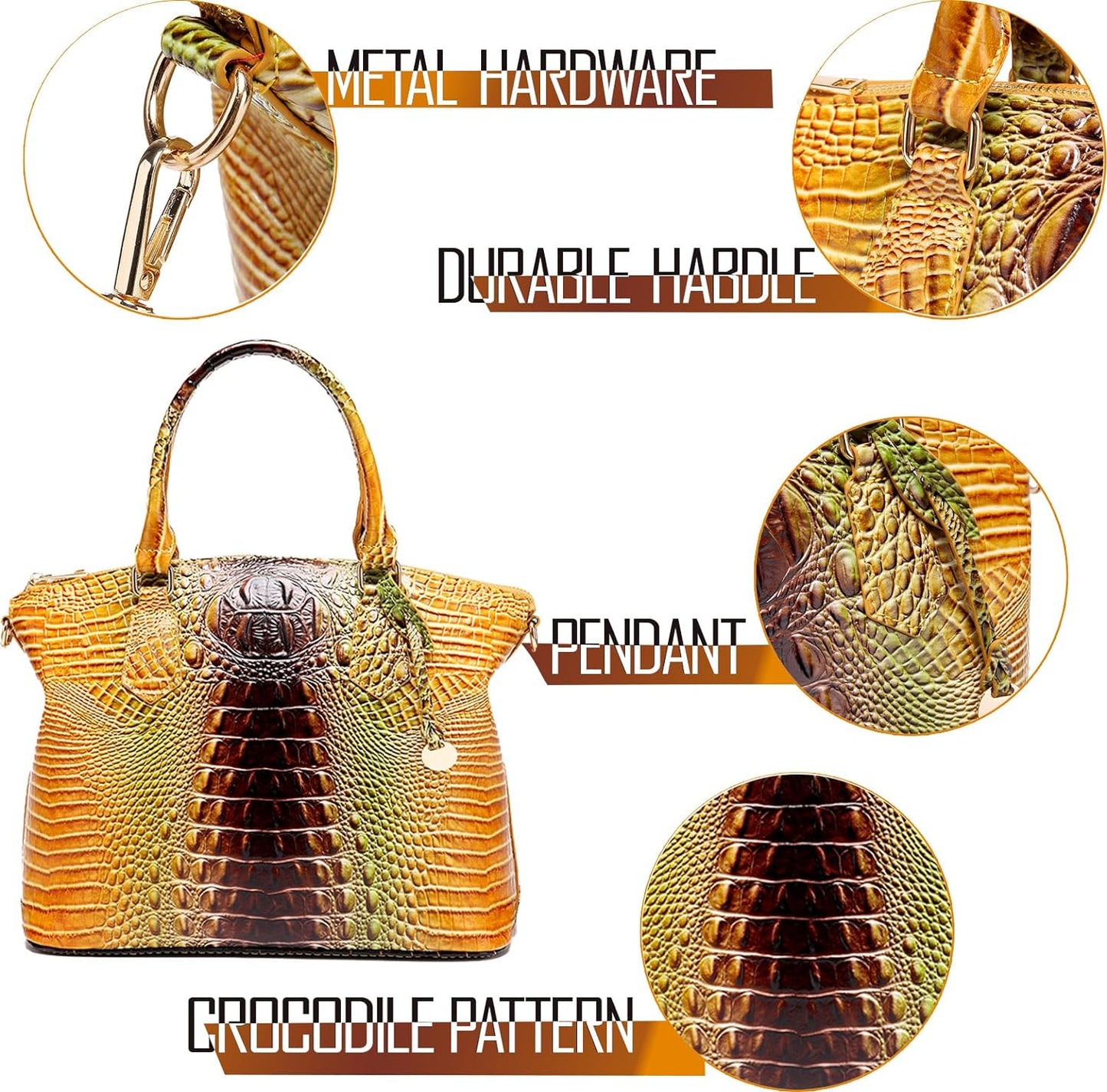 Makcr Joacbv Women Purse Satchel Bag Long Crossbody Classy Tote Bag Top Handle Vegan Leather Ladies Handbags Embossed Pattern