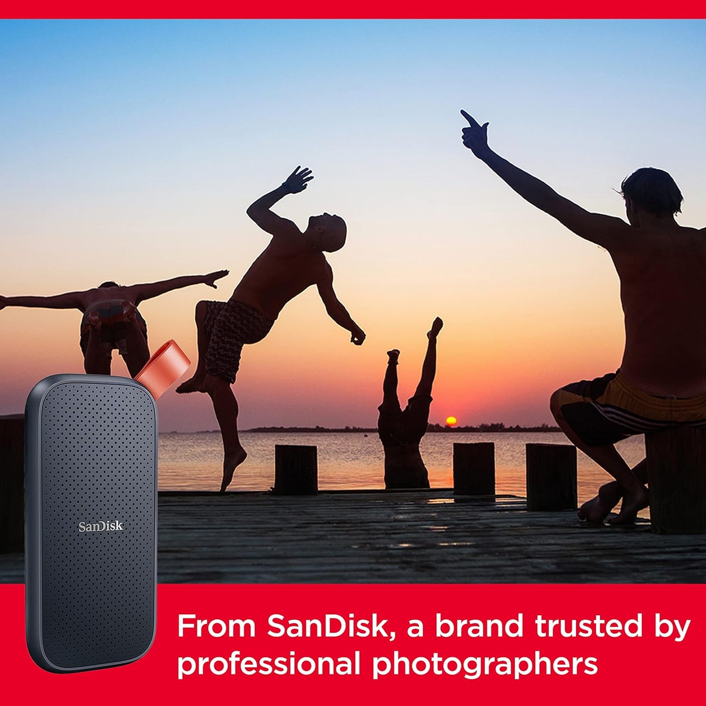 SanDisk 1TB Portable SSD - Up to 800MB/s, USB-C, USB 3.2 Gen 2 - SDSSDE30-1T00-G26