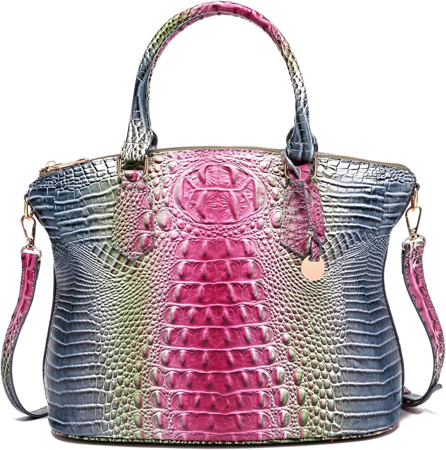 Makcr Joacbv Women Purse Satchel Bag Long Crossbody Classy Tote Bag Top Handle Vegan Leather Ladies Handbags Embossed Pattern