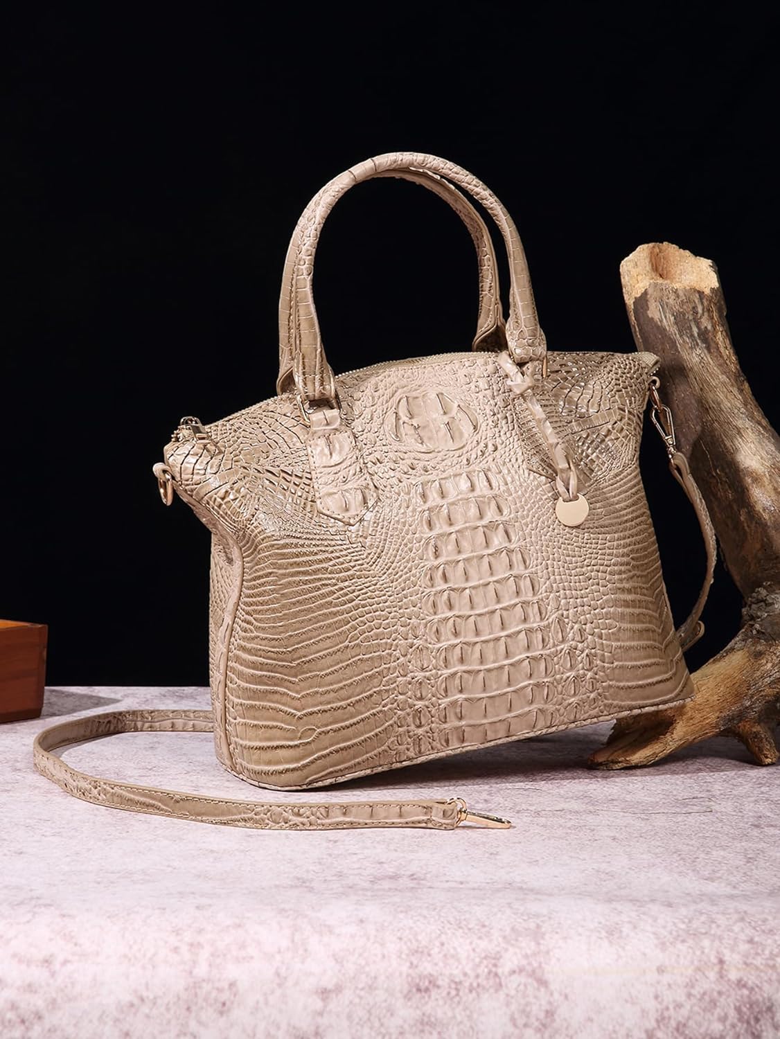 Makcr Joacbv Women Purse Satchel Bag Long Crossbody Classy Tote Bag Top Handle Vegan Leather Ladies Handbags Embossed Pattern