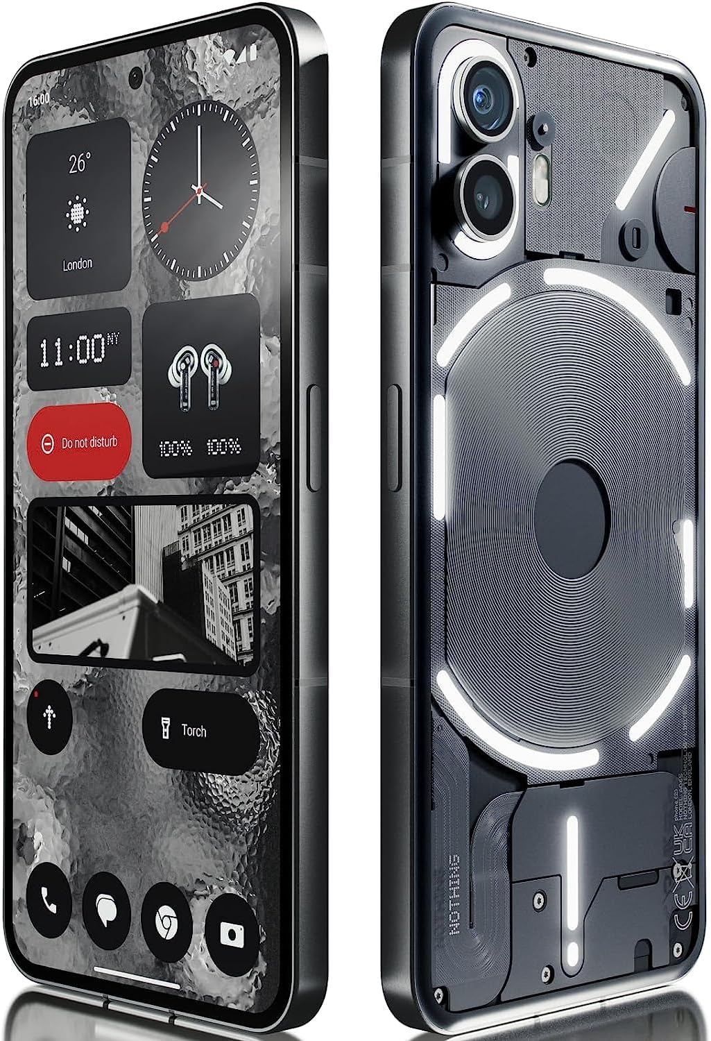 Nothing Phone (2) 12+256, Glyph Interface, Nothing OS 2.0, 50MP dual camera, 6.7” LTPO AMOLED screen, 4700 mAh battery, waterproof, 5G Android smartphone, White