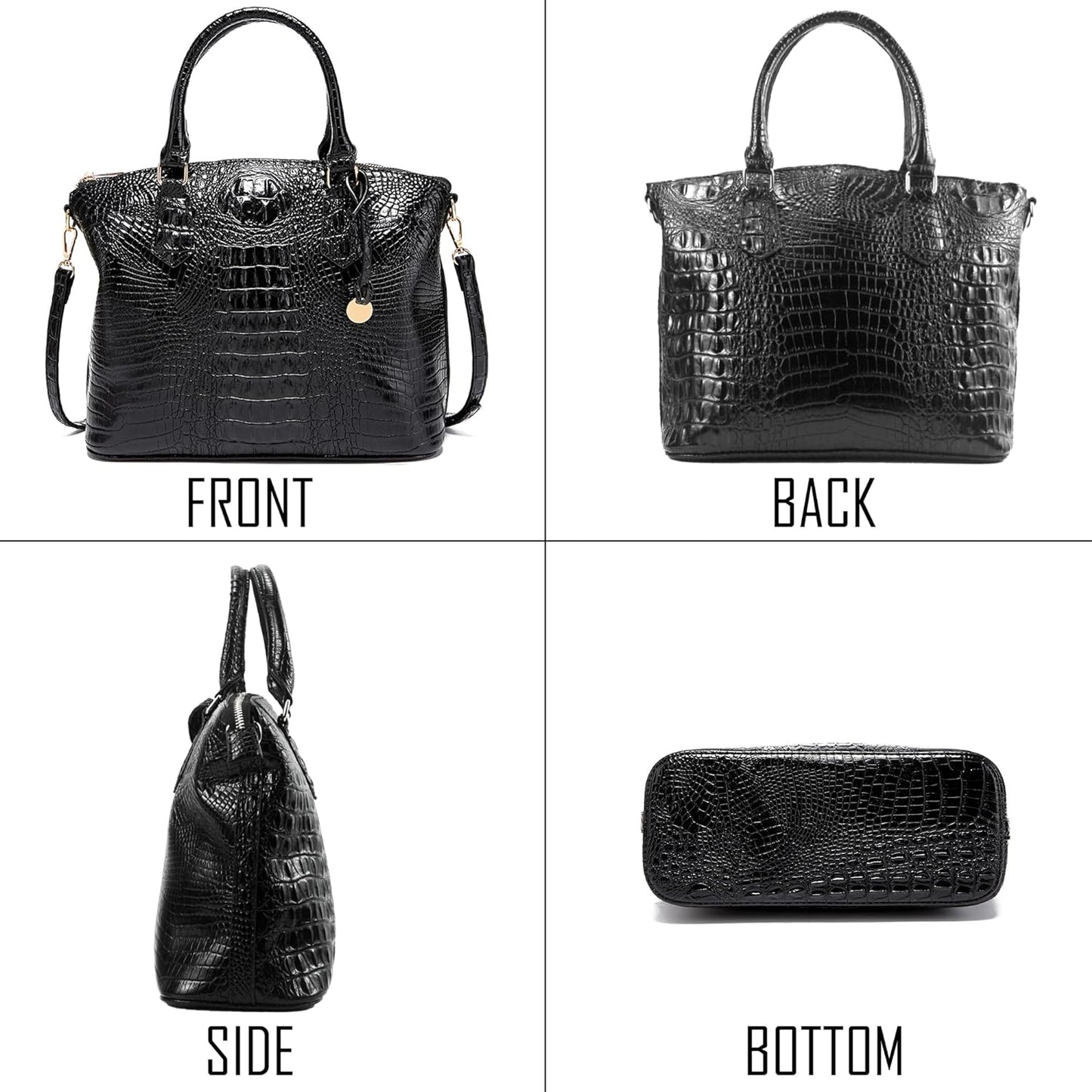 Makcr Joacbv Women Purse Satchel Bag Long Crossbody Classy Tote Bag Top Handle Vegan Leather Ladies Handbags Embossed Pattern
