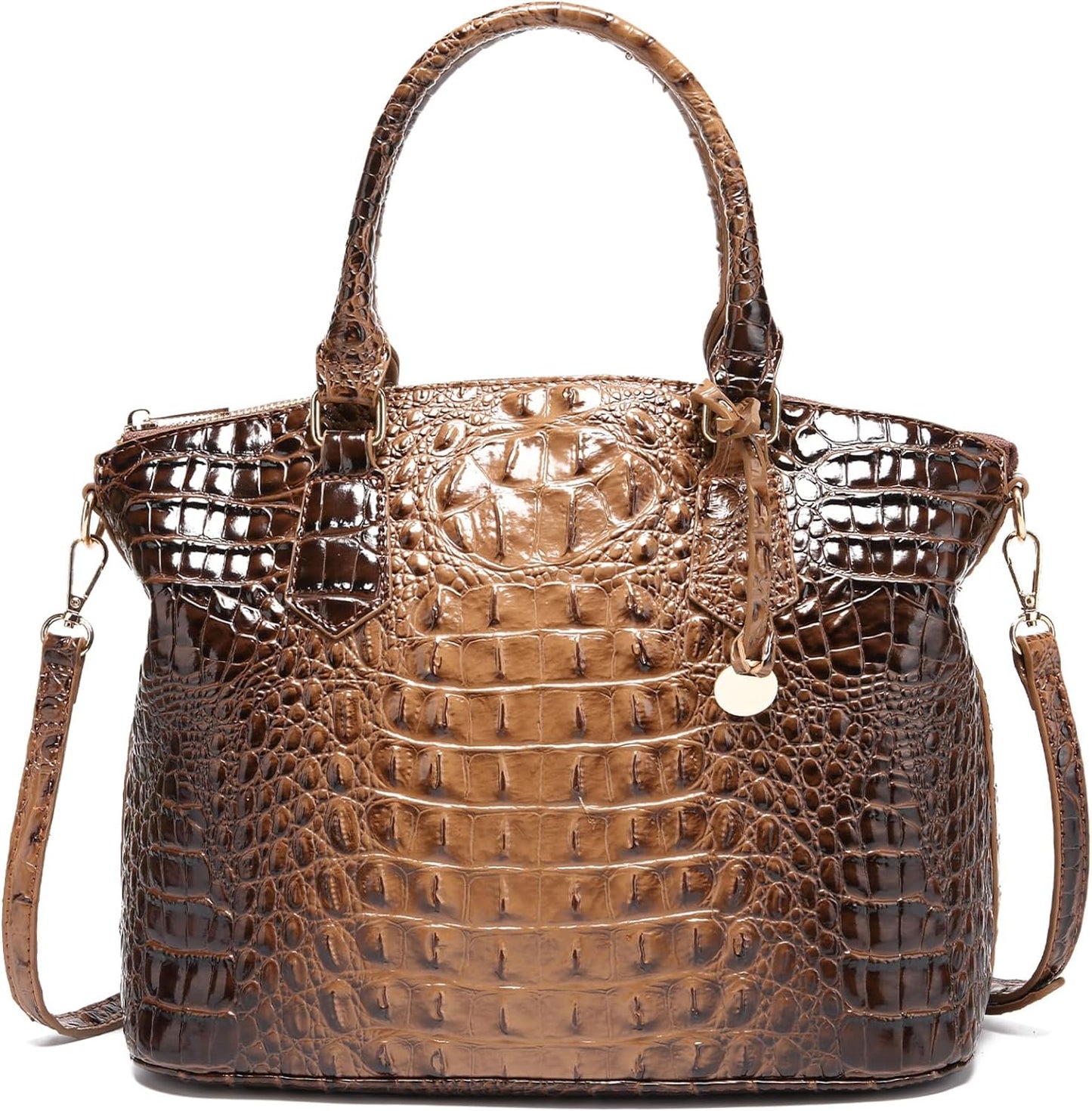 Makcr Joacbv Women Purse Satchel Bag Long Crossbody Classy Tote Bag Top Handle Vegan Leather Ladies Handbags Embossed Pattern