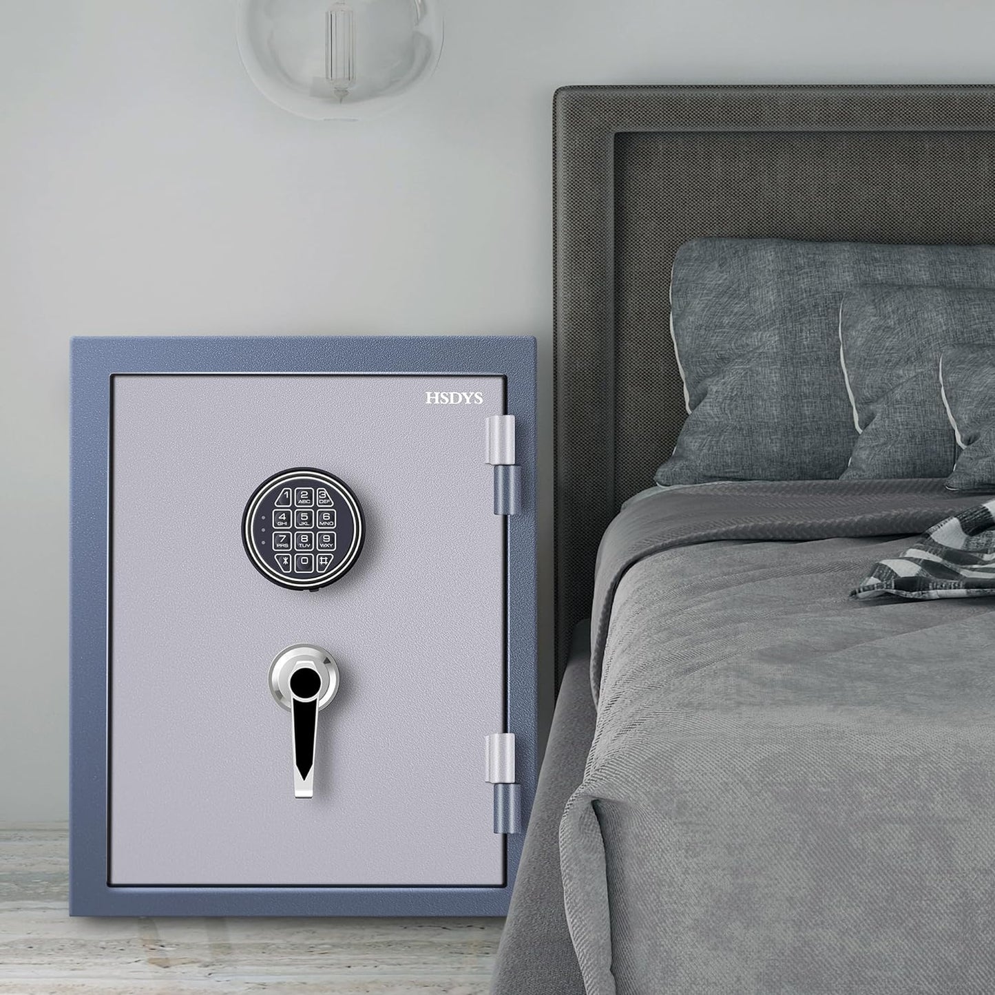 HSDYS Fireproof Safe Box 1.0 Cubic Feet,Security Safe With Digital Keypad and Key Lock, Home Safe Locker Box For Storing Documents,Jewelry,Money