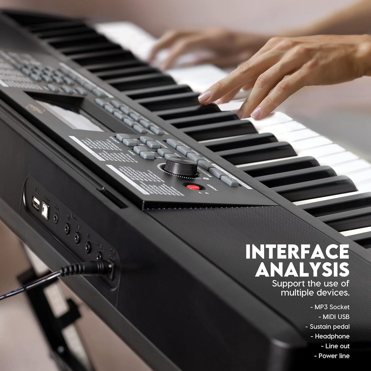 starument Portable Electiric keyboard piano with 61 premium piano style keys and built in dual speakers with keybooard stand, note stand, hadphones, microphone, banch
