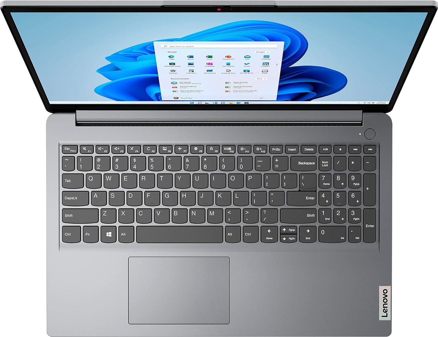 Lenovo IdeaPad 1 15.6" HD Laptop, AMD Athlon Silver 3050U, 4GB RAM, 128GB eMMC, Windows 11 Home, Cloud Grey