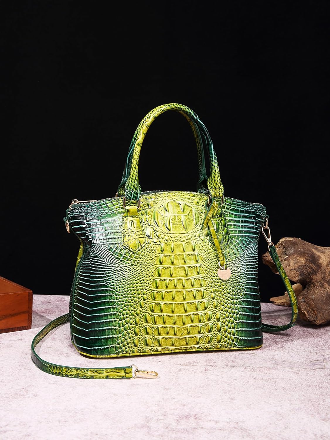 Makcr Joacbv Women Purse Satchel Bag Long Crossbody Classy Tote Bag Top Handle Vegan Leather Ladies Handbags Embossed Pattern