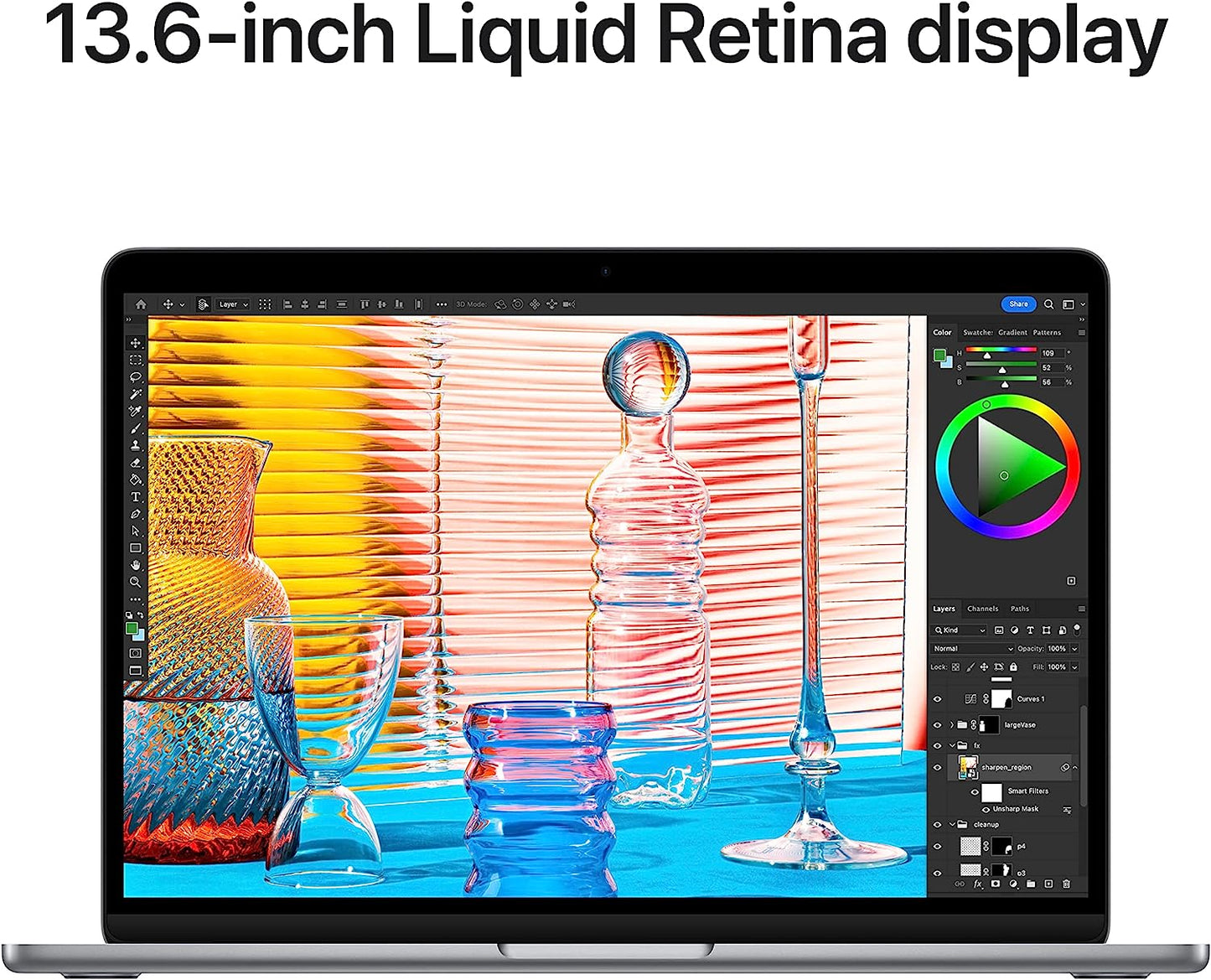 Apple 2022 MacBook Air laptop with M2 chip: 13.6-inch Liquid Retina display, 8GB RAM, 256GB SSD storage, 1080p FaceTime HD camera. Works with iPhone and iPad; Midnight; English