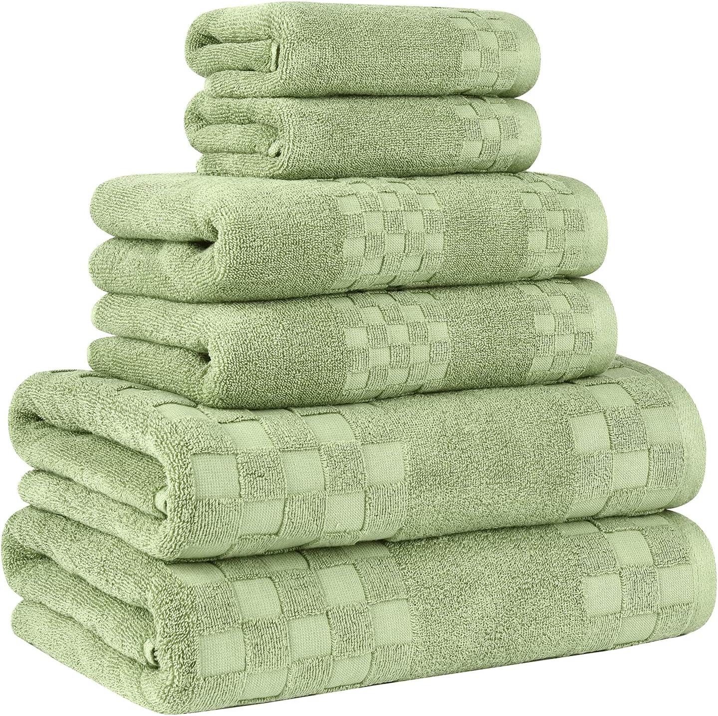 DIAOJIA Bath Towels Soft Cotton 6 Piece,100% Cotton Anti Odor Family Towels, Highly Absorbent Quick-Drying Lightweight Spa Towel for Bathroom 2 Bath Towel 2 Washcloth 2 Hand Towel (Cool Grey)