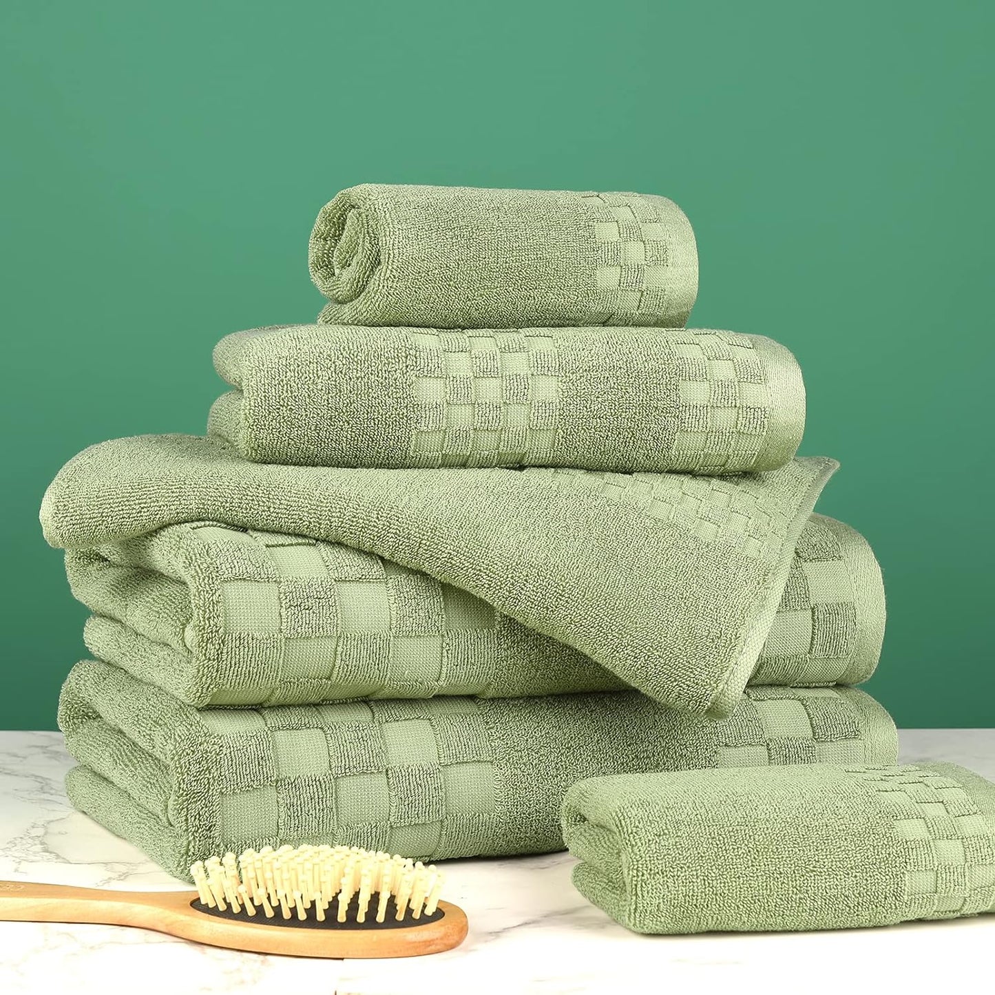DIAOJIA Bath Towels Soft Cotton 6 Piece,100% Cotton Anti Odor Family Towels, Highly Absorbent Quick-Drying Lightweight Spa Towel for Bathroom 2 Bath Towel 2 Washcloth 2 Hand Towel (Cool Grey)