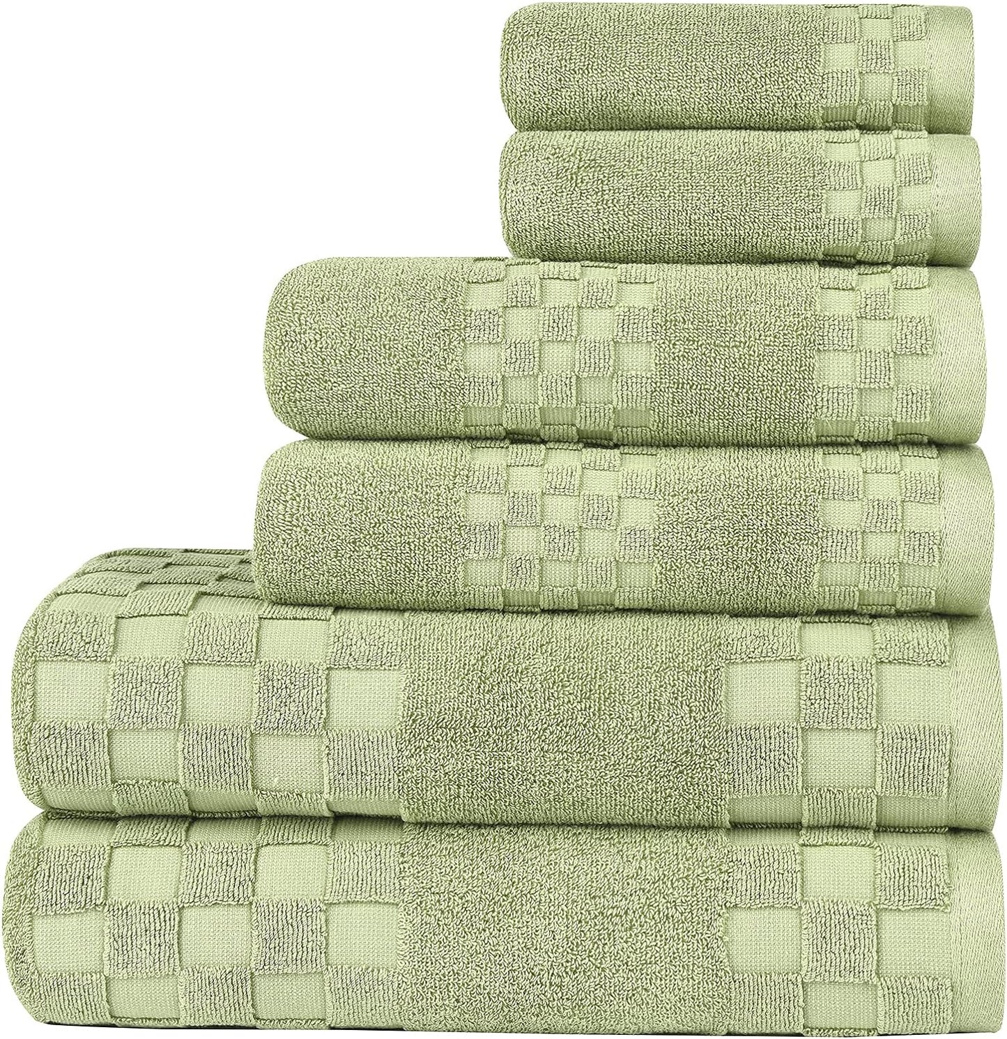 DIAOJIA Bath Towels Soft Cotton 6 Piece,100% Cotton Anti Odor Family Towels, Highly Absorbent Quick-Drying Lightweight Spa Towel for Bathroom 2 Bath Towel 2 Washcloth 2 Hand Towel (Cool Grey)
