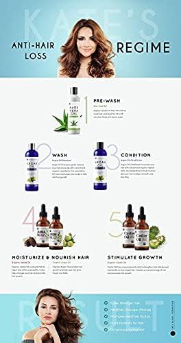 Castor Oil (2oz) USDA Certified Organic, 100% Pure, Cold Pressed, Hexane Free by Kate Blanc. Stimulate Growth for Eyelashes, Eyebrows, Hair. Lash Growth Serum. Brow Treatment. FREE Mascara Starter Kit