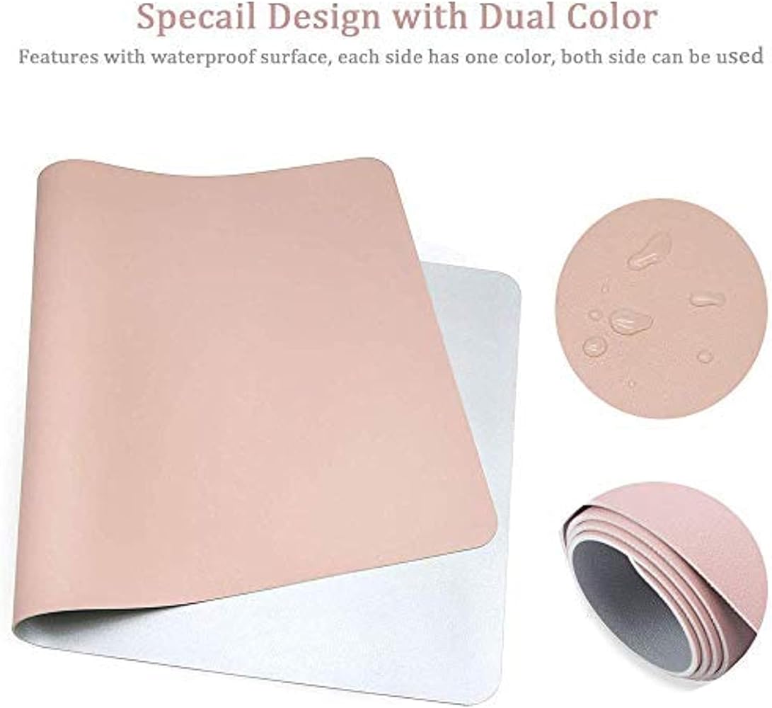 BonShine Large Desk Pad, Non Slip Pu Leather Mouse Pad Waterproof Protector, Dual Side Use Writing Mat For Office Home, 80Cm X 40Cm, Black&Red,