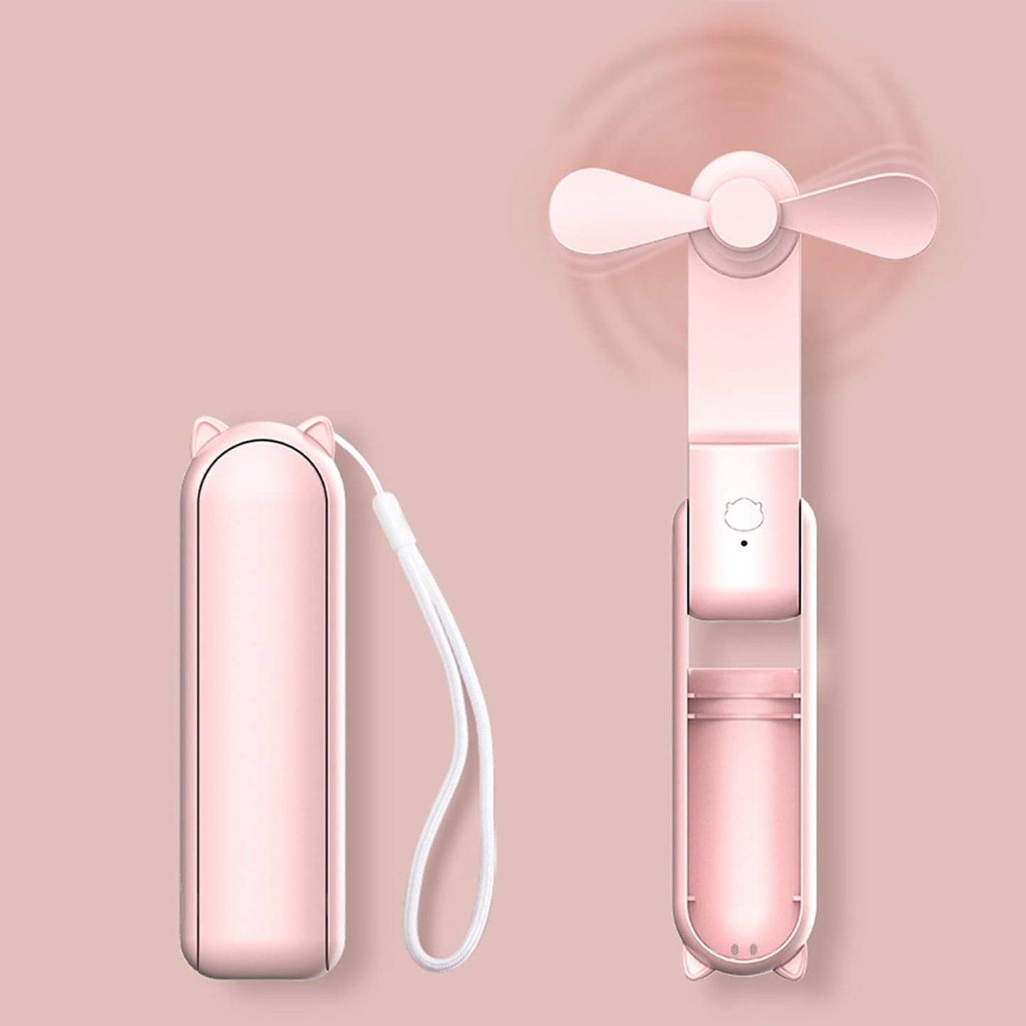 AMERTEER Portable Mini Fan, Battery Operated Small Personal Portable Fan, USB Rechargeable And 3 Adjustable Speed, Foldable Handheld Personal Eyelash Fan for Girls Women, For Travelling, Outdoor