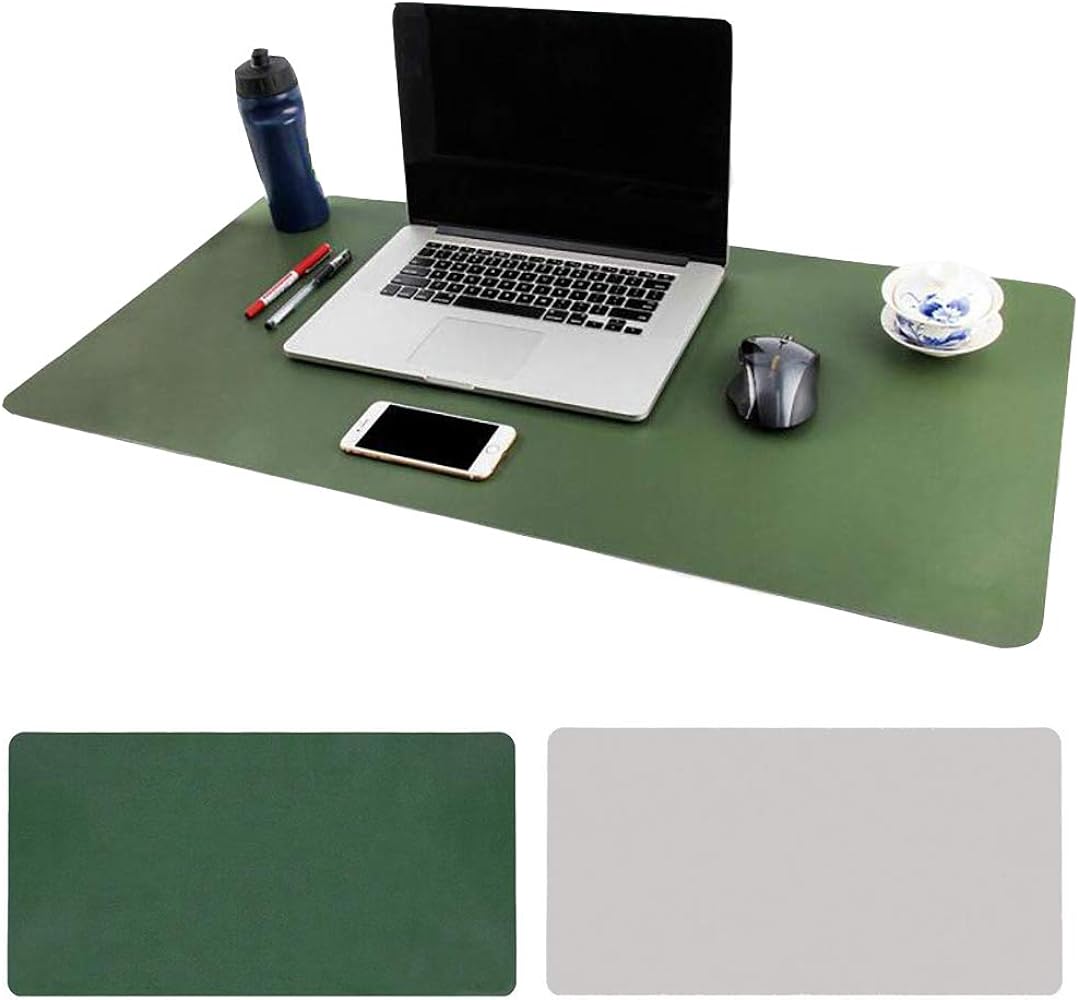 BonShine Large Desk Pad, Non Slip Pu Leather Mouse Pad Waterproof Protector, Dual Side Use Writing Mat For Office Home, 80Cm X 40Cm, Black&Red,