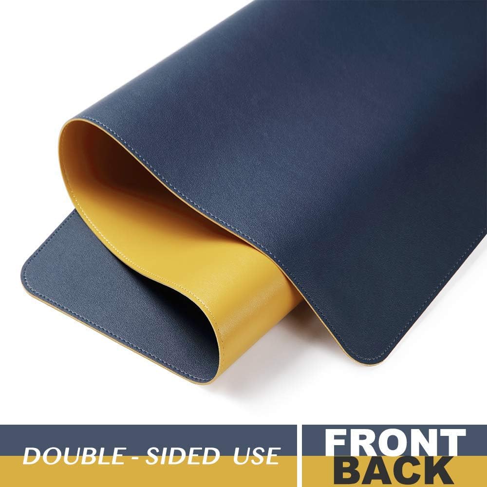 BonShine Large Desk Pad, Non Slip Pu Leather Mouse Pad Waterproof Protector, Dual Side Use Writing Mat For Office Home, 80Cm X 40Cm, Black&Red,