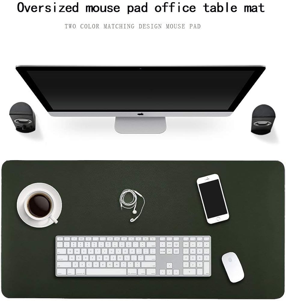 BonShine Large Desk Pad, Non Slip Pu Leather Mouse Pad Waterproof Protector, Dual Side Use Writing Mat For Office Home, 80Cm X 40Cm, Black&Red,