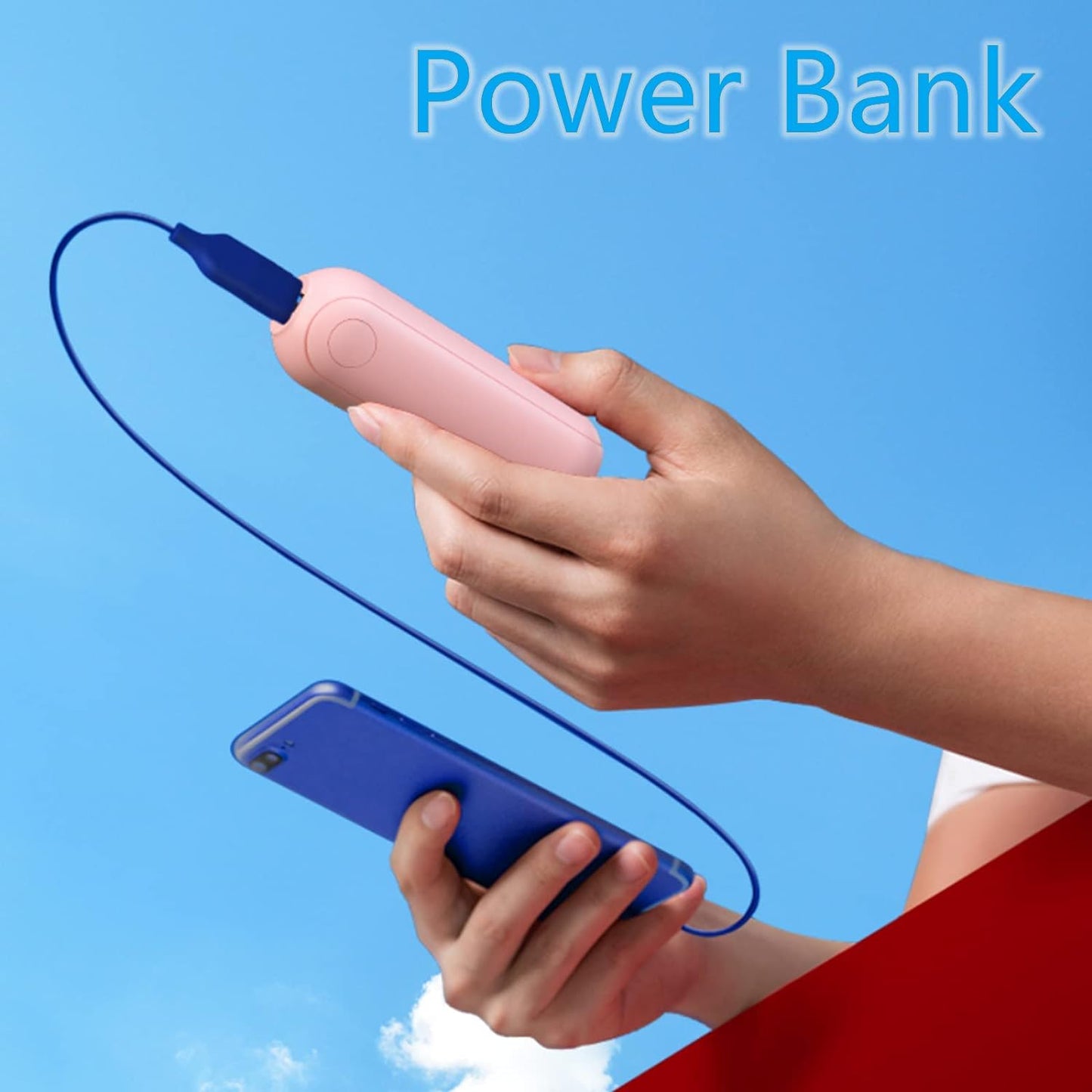 AMERTEER Portable Mini Fan, Battery Operated Small Personal Portable Fan, USB Rechargeable And 3 Adjustable Speed, Foldable Handheld Personal Eyelash Fan for Girls Women, For Travelling, Outdoor