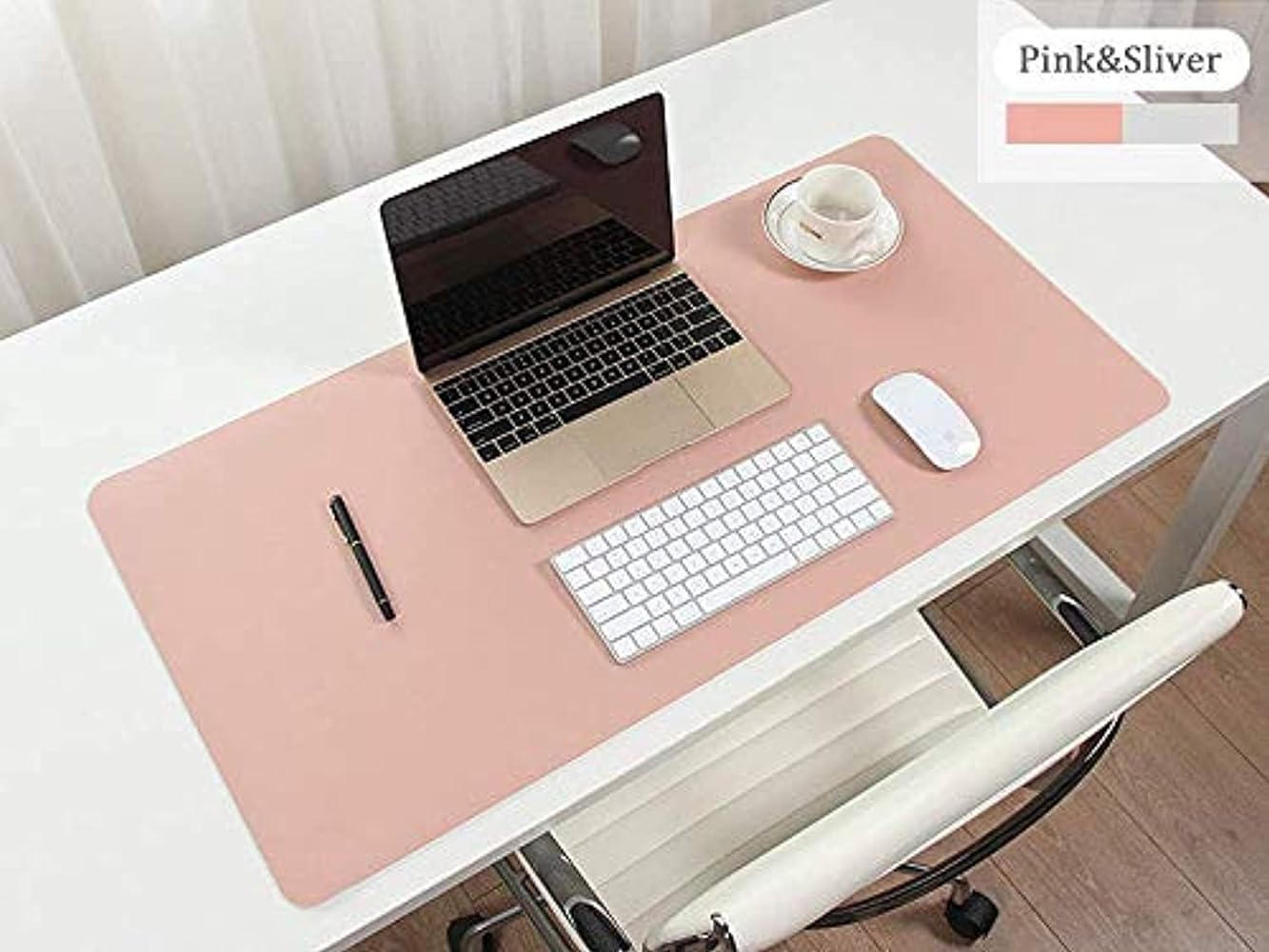 BonShine Large Desk Pad, Non Slip Pu Leather Mouse Pad Waterproof Protector, Dual Side Use Writing Mat For Office Home, 80Cm X 40Cm, Black&Red,
