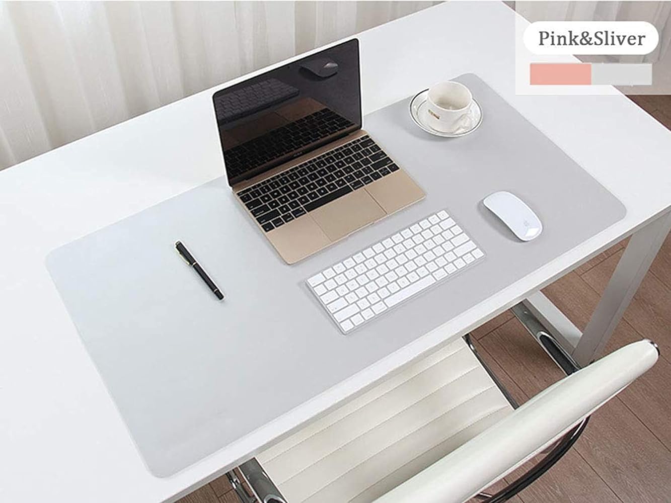 BonShine Large Desk Pad, Non Slip Pu Leather Mouse Pad Waterproof Protector, Dual Side Use Writing Mat For Office Home, 80Cm X 40Cm, Black&Red,