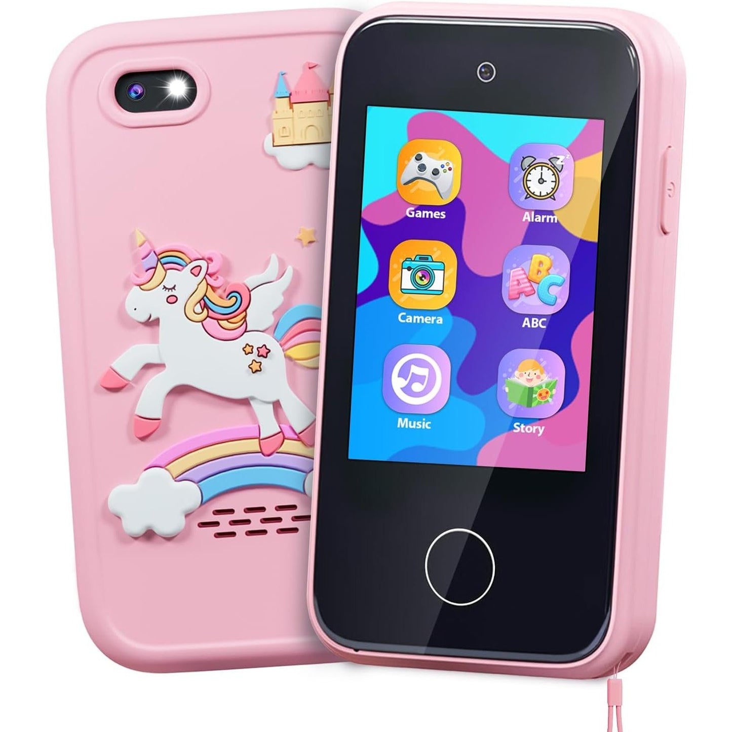 Kids Smart Phone Toys for Girls Ages 3-7 with Dual Camera - Toddler Phone Toys with Learning Games, Travel Toys with MP3 Music Player for Birthday Gifts for 3 4 5 6 7 Year Old Kids (Pink1)