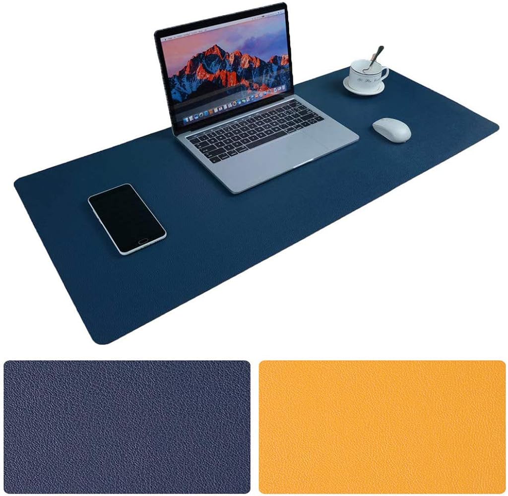 BonShine Large Desk Pad, Non Slip Pu Leather Mouse Pad Waterproof Protector, Dual Side Use Writing Mat For Office Home, 80Cm X 40Cm, Black&Red,