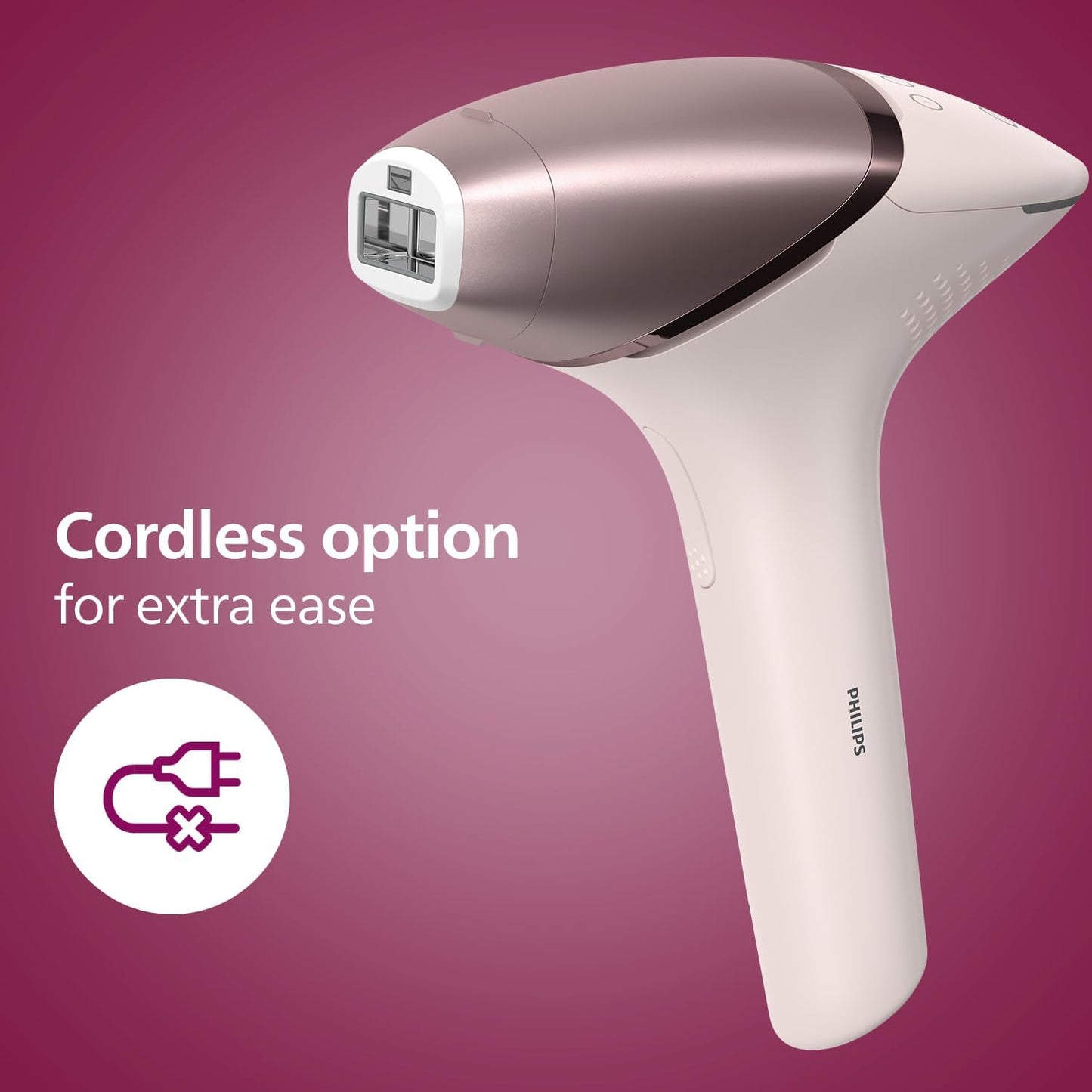 Philips Lumea IPL | Hair Removal | 9000 Series | SenseIQ Technology | 4 Attachments | Face, Body, Bikini, Underarm | Cordless Use | BRI958/60 | Rose Gold | 60-DAYS MONEY BACK GUARANTEE