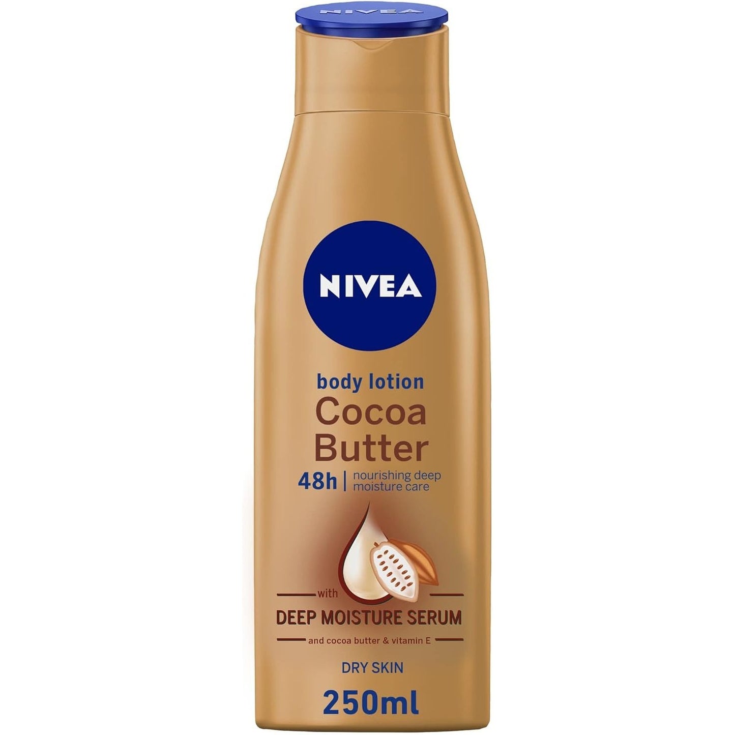 NIVEA Body Lotion Moisturizing Dry Skin, Cocoa Butter Vitamin E, 2x400ml