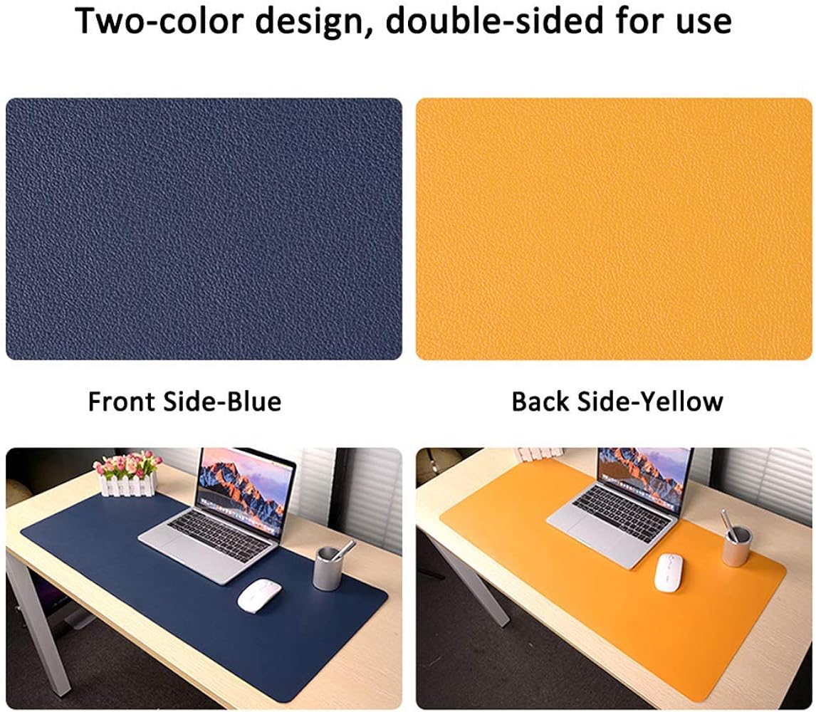 BonShine Large Desk Pad, Non Slip Pu Leather Mouse Pad Waterproof Protector, Dual Side Use Writing Mat For Office Home, 80Cm X 40Cm, Black&Red,