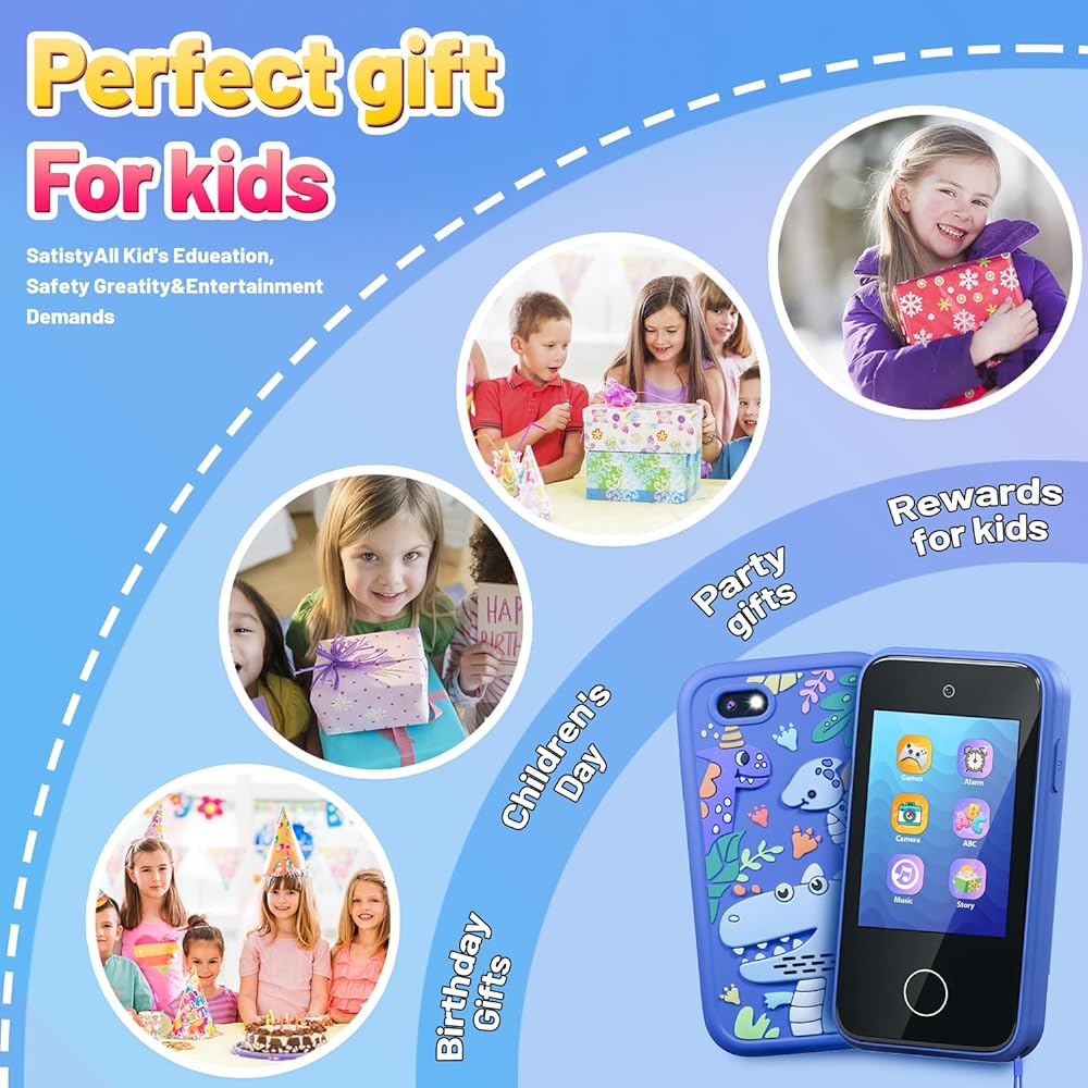 Kids Smart Phone Toys for Girls Ages 3-7 with Dual Camera - Toddler Phone Toys with Learning Games, Travel Toys with MP3 Music Player for Birthday Gifts for 3 4 5 6 7 Year Old Kids (Pink1)
