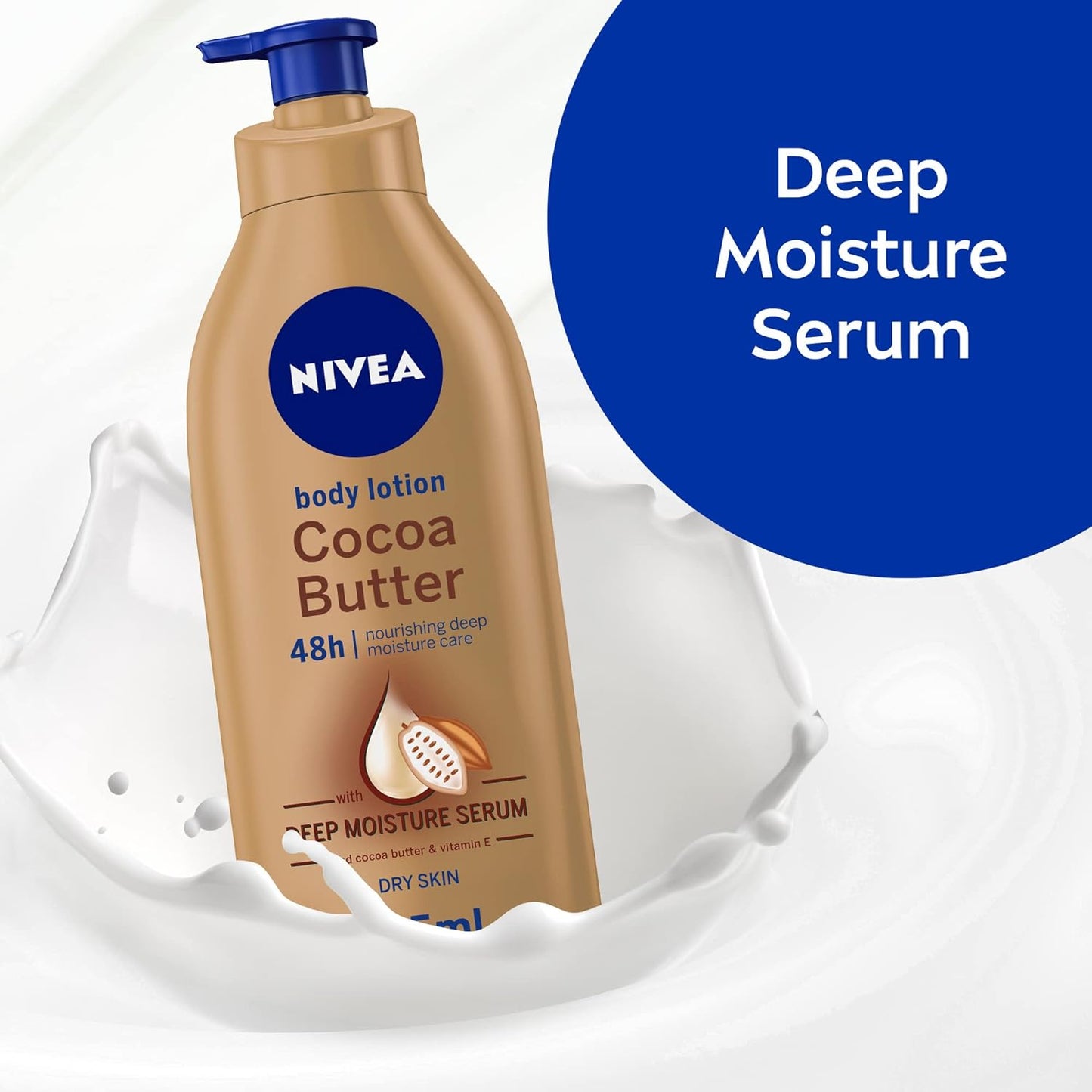 NIVEA Body Lotion Moisturizing Dry Skin, Cocoa Butter Vitamin E, 2x400ml