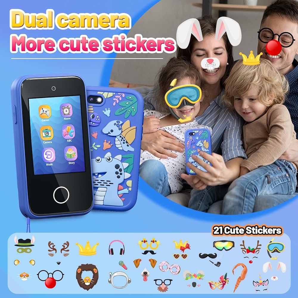 Kids Smart Phone Toys for Girls Ages 3-7 with Dual Camera - Toddler Phone Toys with Learning Games, Travel Toys with MP3 Music Player for Birthday Gifts for 3 4 5 6 7 Year Old Kids (Pink1)