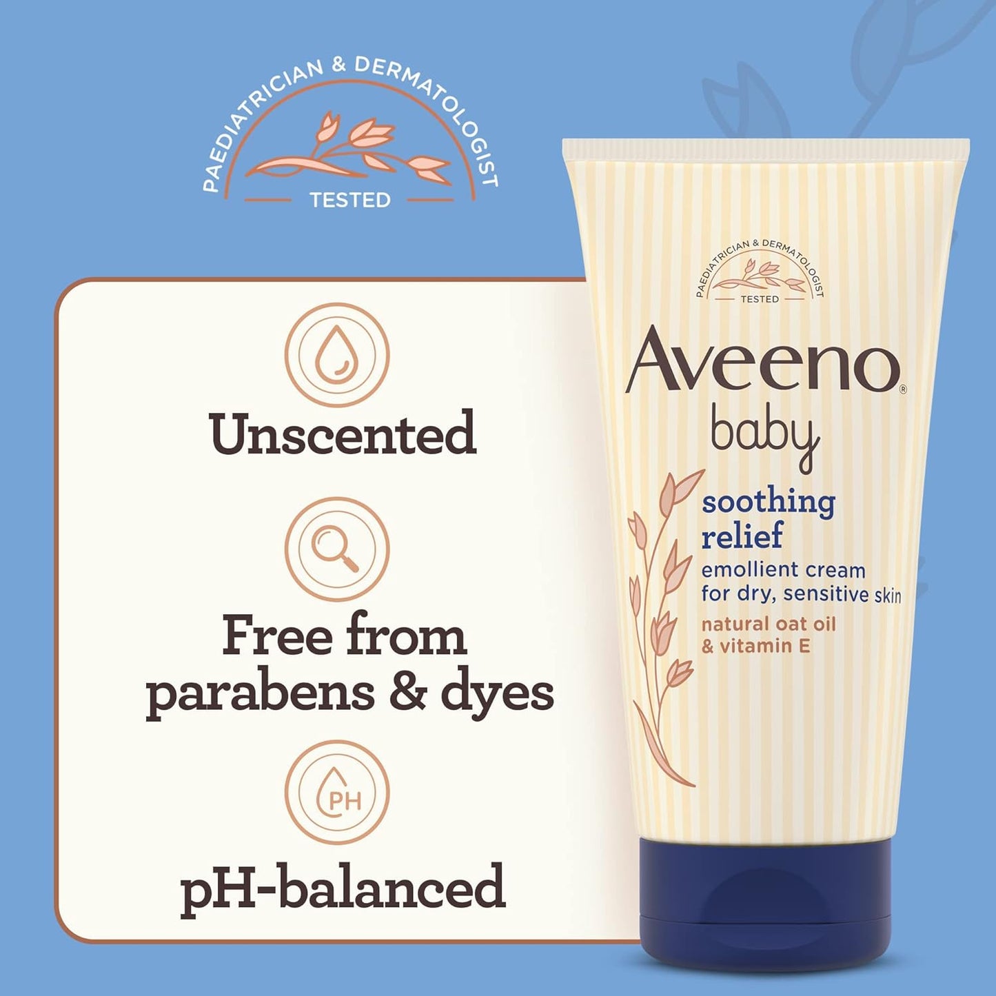 Aveeno Baby Daily Care Moisturising Lotion, 150ml, Baby Lotion for Sensitive Skin, Prebiotic Colloidal Oatmeal, Unscented, Sulfate Free, Soap and Dye Free, pH Balanced, Delicate and Moisturizing