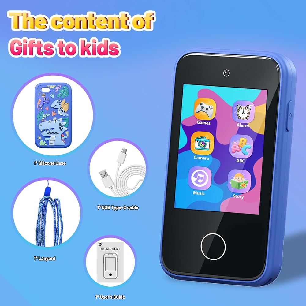 Kids Smart Phone Toys for Girls Ages 3-7 with Dual Camera - Toddler Phone Toys with Learning Games, Travel Toys with MP3 Music Player for Birthday Gifts for 3 4 5 6 7 Year Old Kids (Pink1)