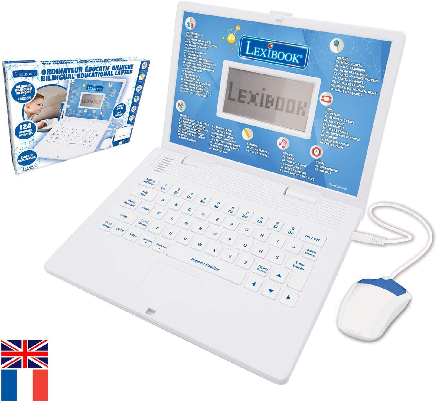 Lexibook - Educational and Bilingual Laptop French/English - Toy for Child Kid 124 Activities, Learn Play Games and Music with Paw Patrol - JC598i1