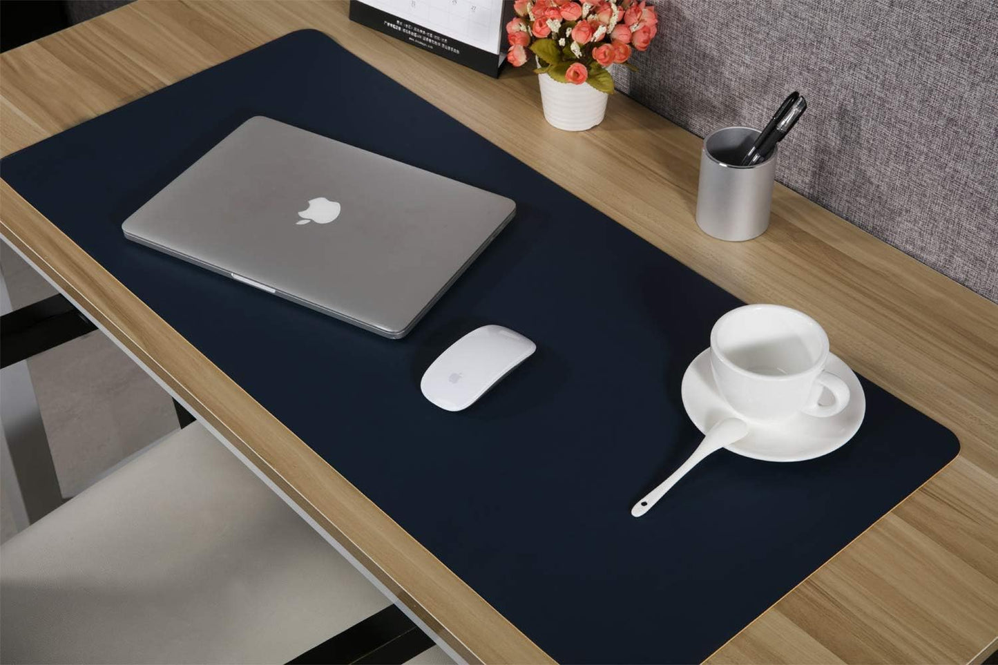 BonShine Large Desk Pad, Non Slip Pu Leather Mouse Pad Waterproof Protector, Dual Side Use Writing Mat For Office Home, 80Cm X 40Cm, Black&Red,